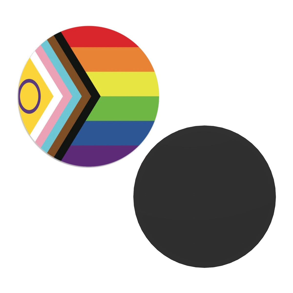 Inclusive Progress Pride Flag Round Magnet