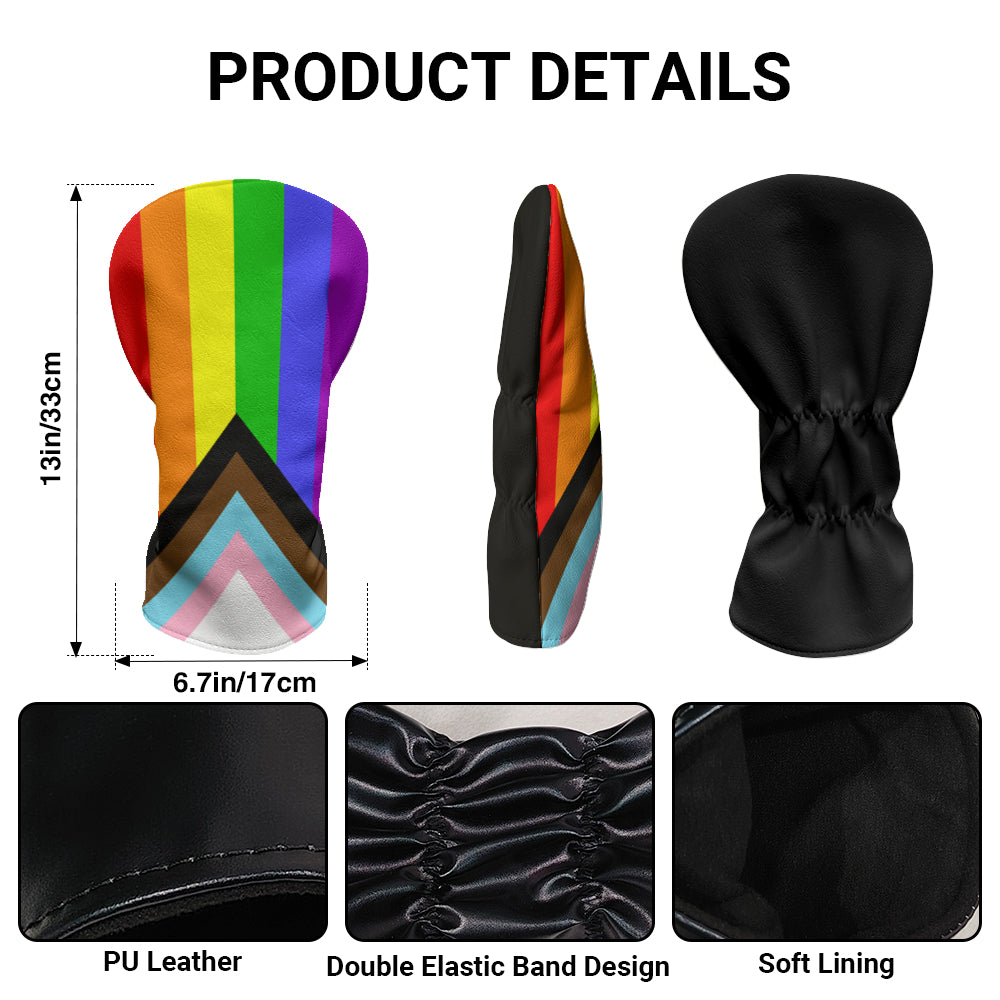 Progress Pride Flag Golf Clubs Head Cover - 13" x 6.7"