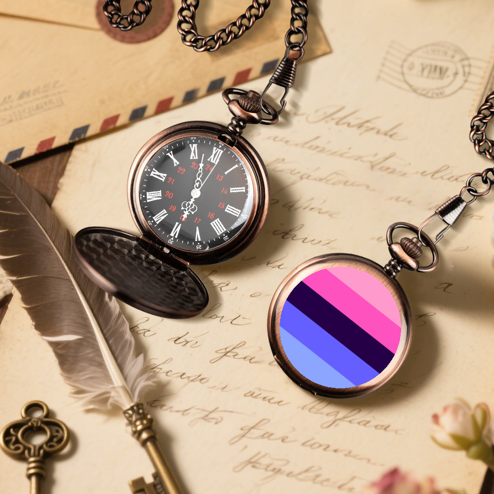 Omnisexual Pride Flag Round Pocket Watch