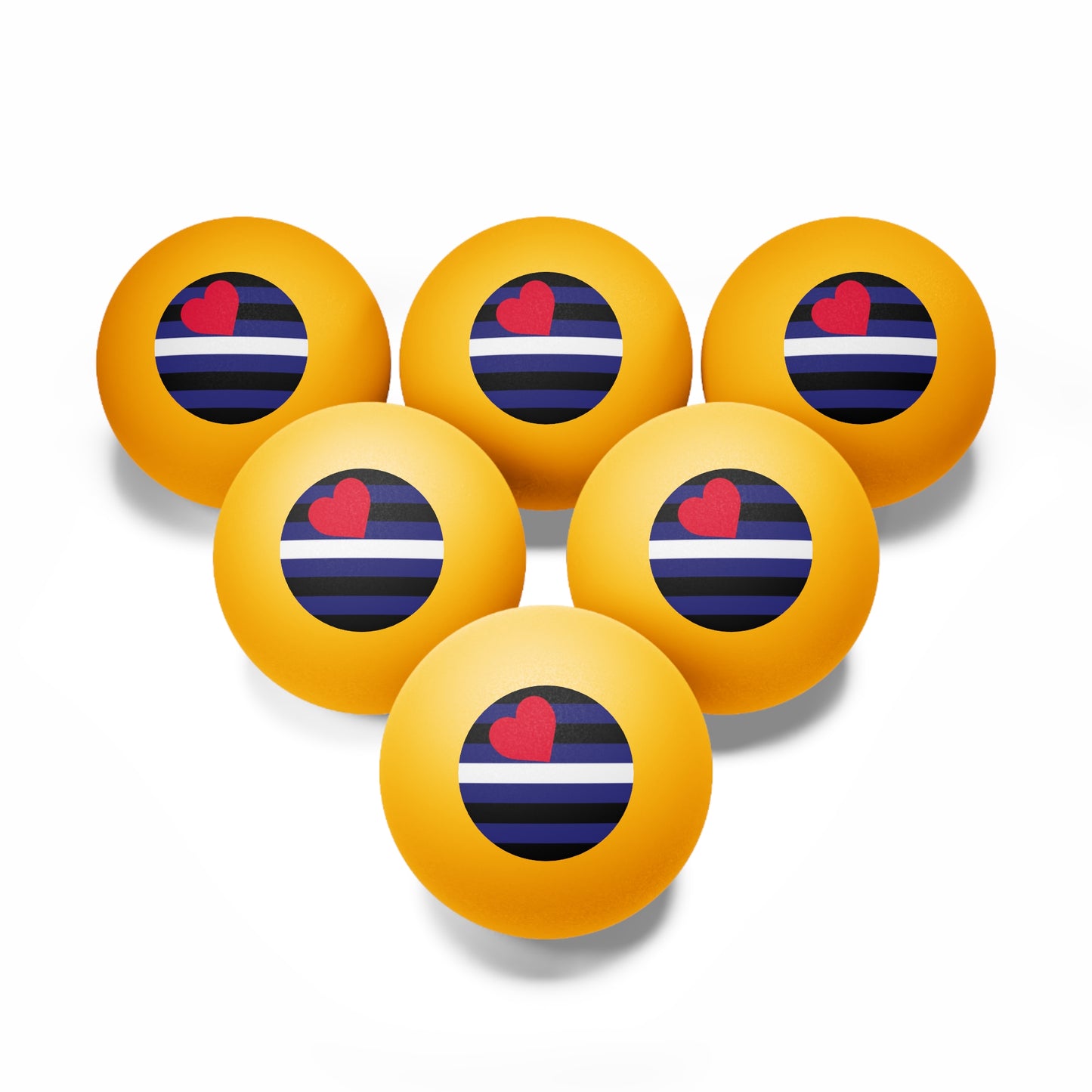 Leather Pride Flag Ping Pong Balls - 6 pcs