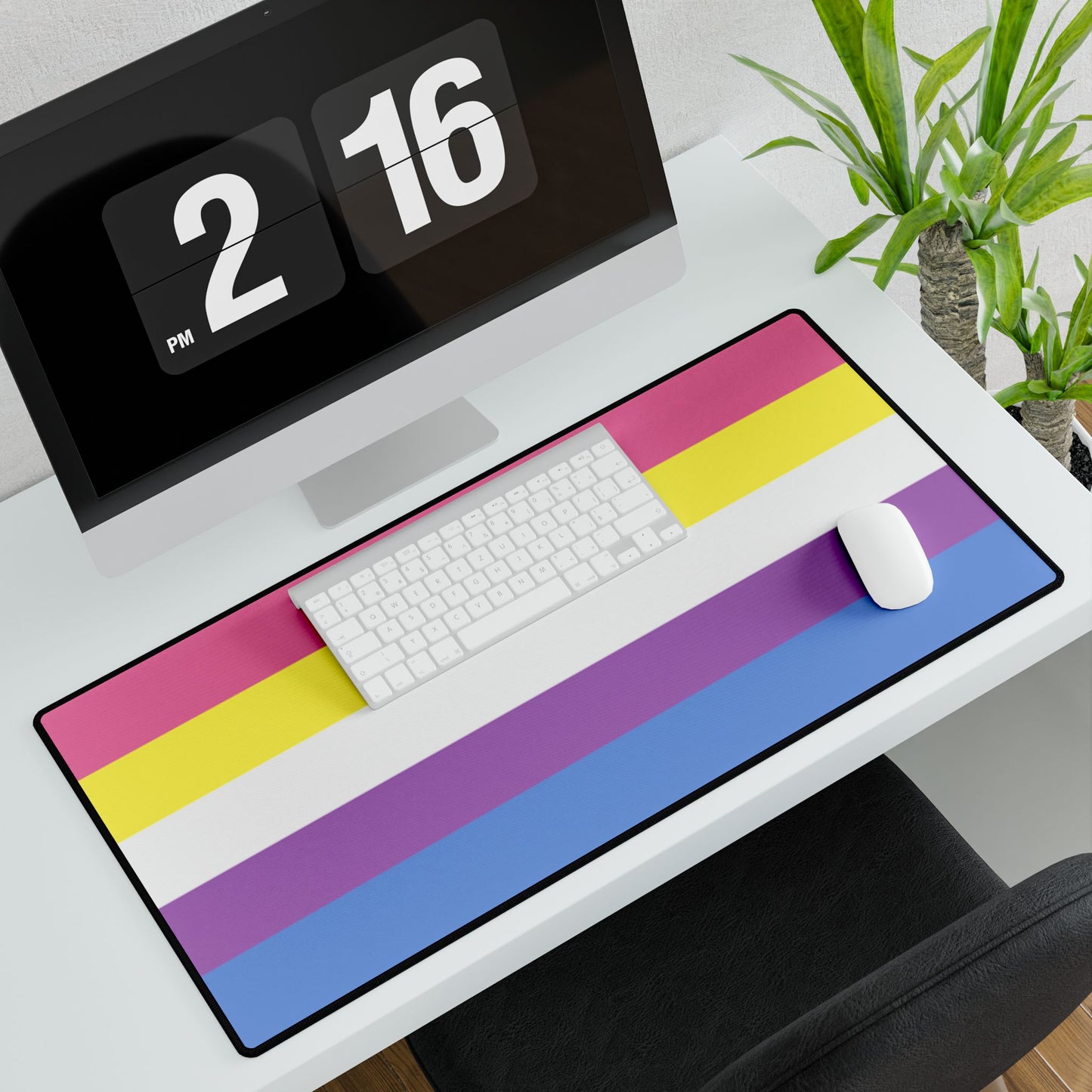 Bigender Pride Flag Desk Mat - Multiple Sizes