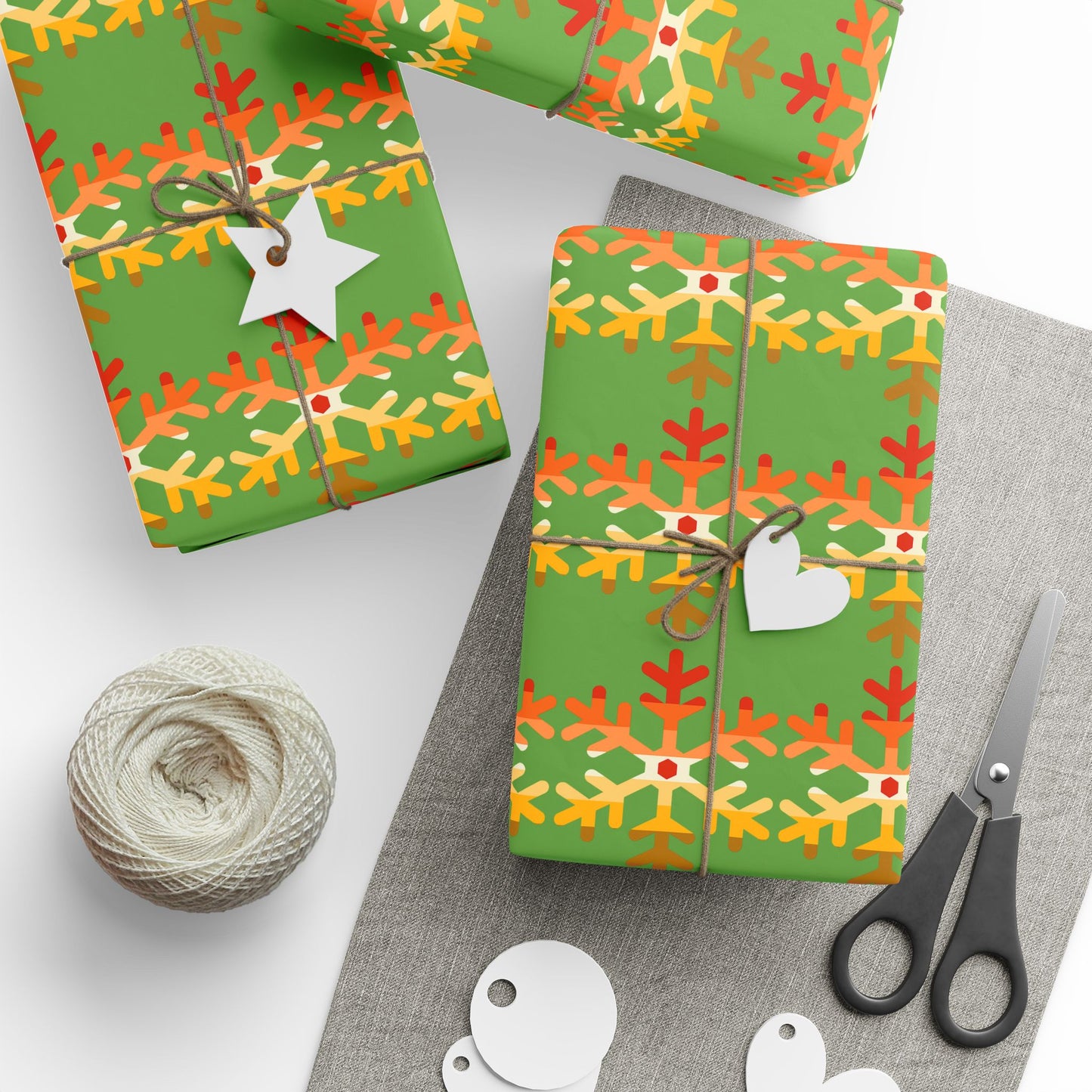 Butch Pride Flag (Mod Q) Snowflake Wrapping Paper - Multiple Sizes/Finishes