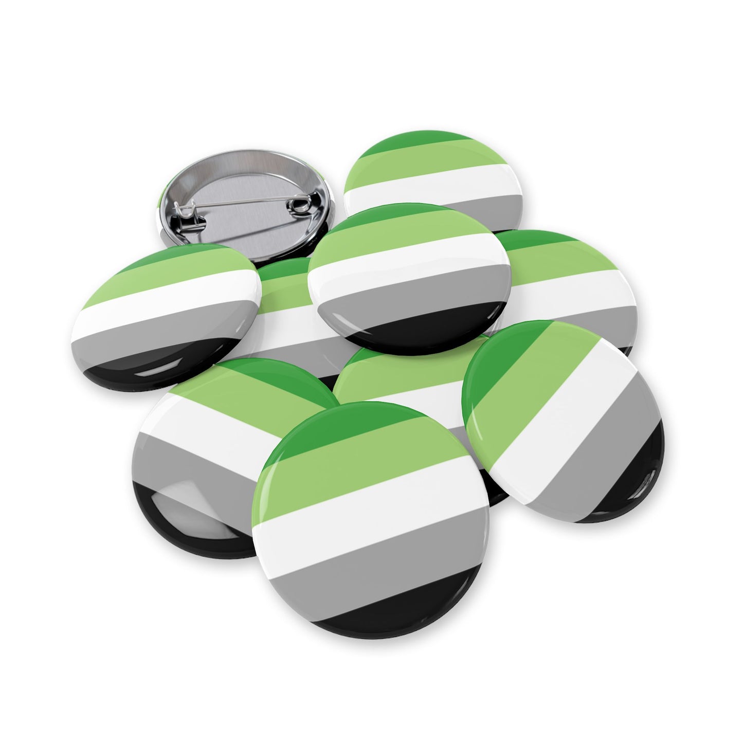 Aromantic Pride Flag Round Pins - Multiple Sizes