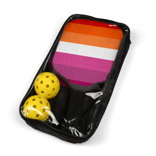 Lesbian Pride Flag Pickleball Paddle Set