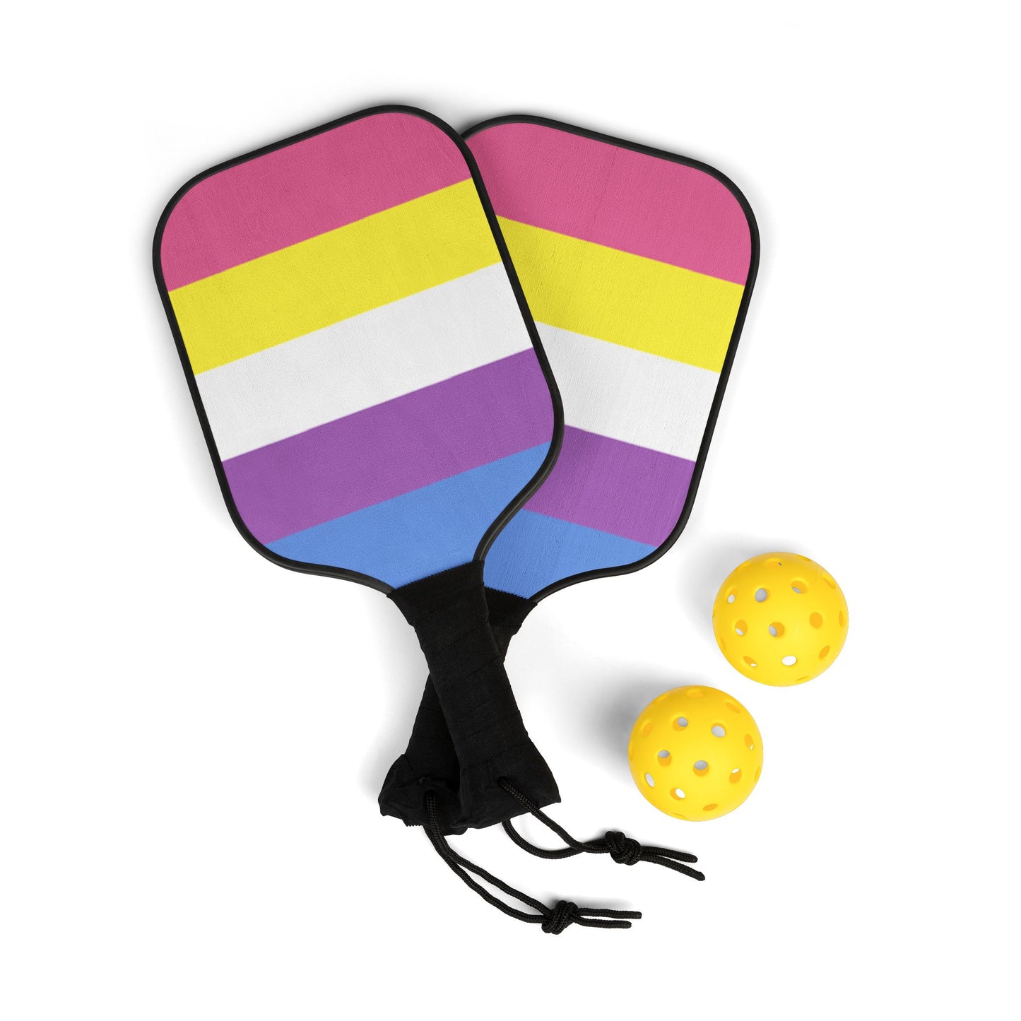 Bigender Pride Flag Pickleball Paddle Set
