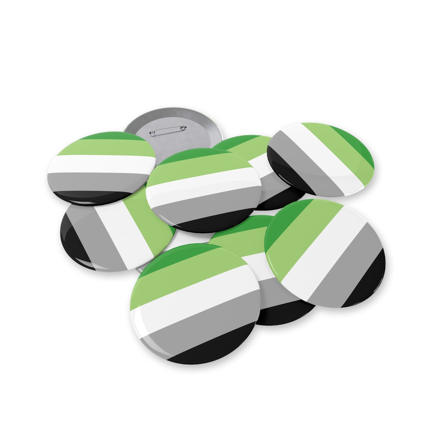Aromantic Pride Flag Round Pins - Multiple Sizes