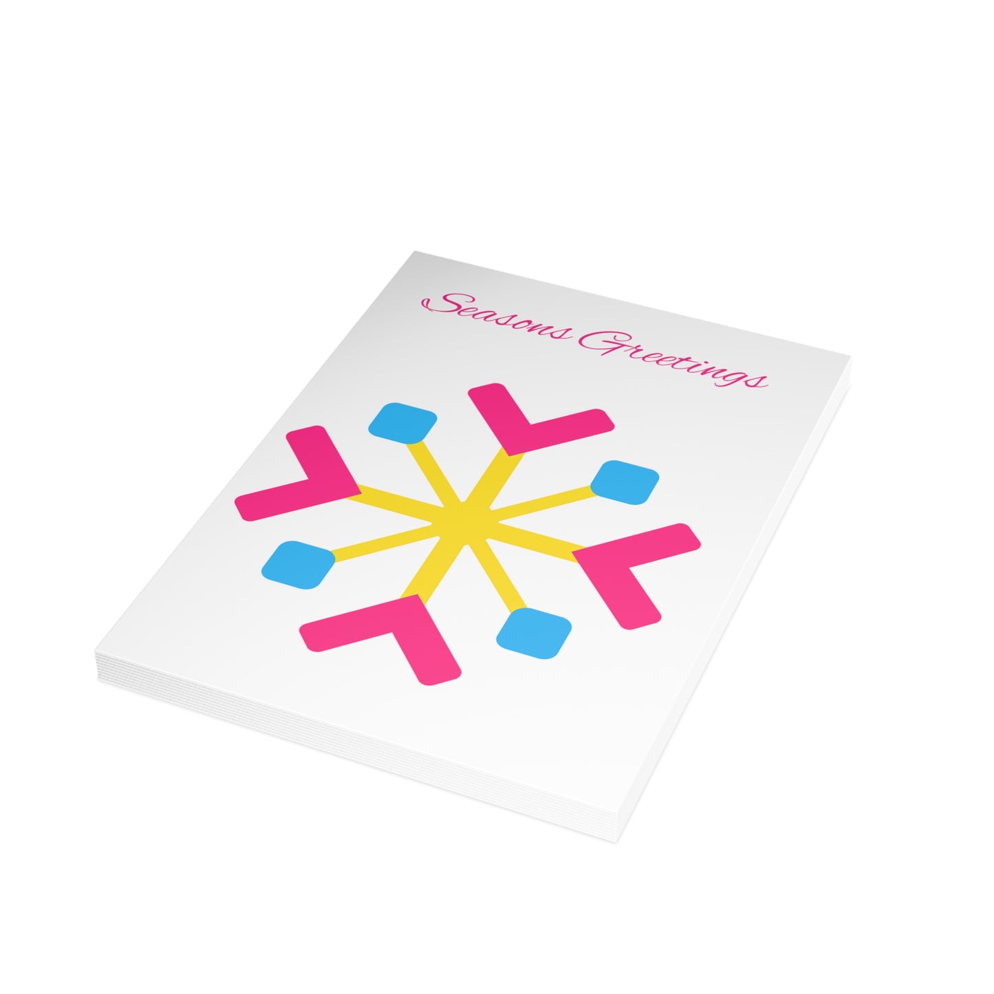 Pansexual Pride Flag Snowflake Greeting Cards
