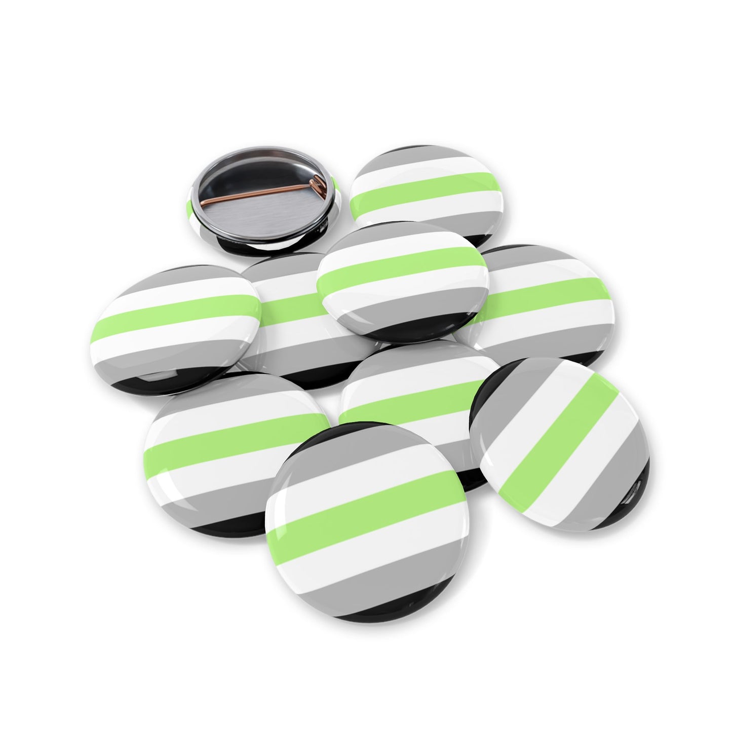 Agender Pride Flag Round Pin