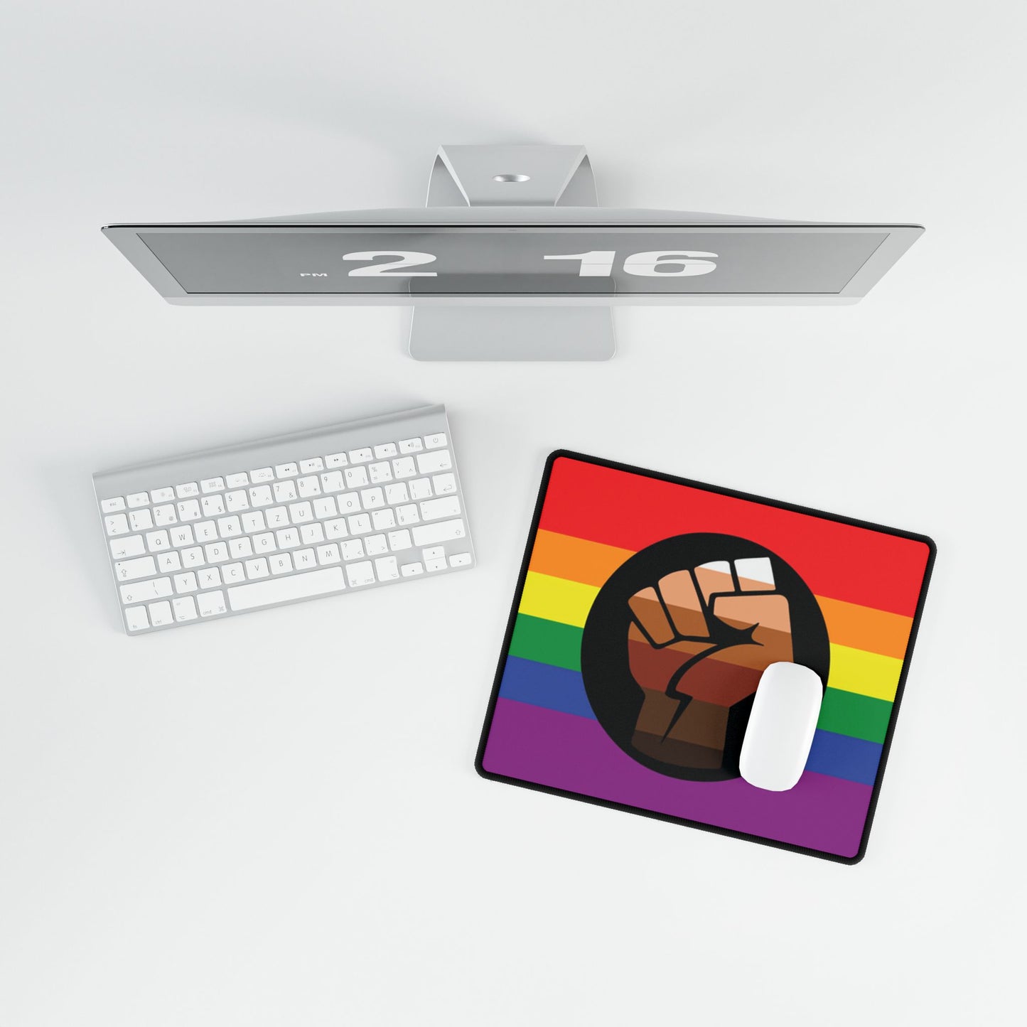 QPOC Pride Flag Desk Mat