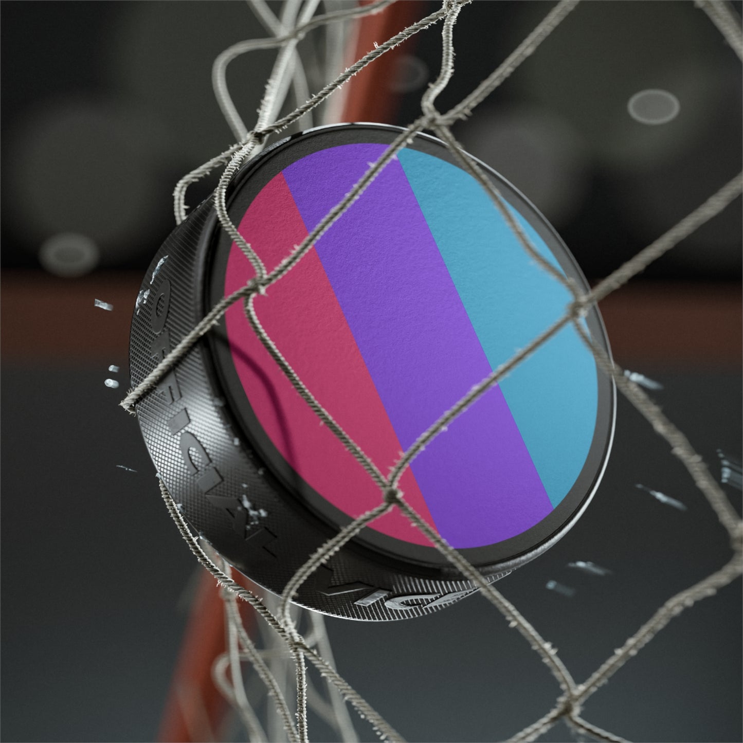 Androgyne Pride Flag Hockey Puck