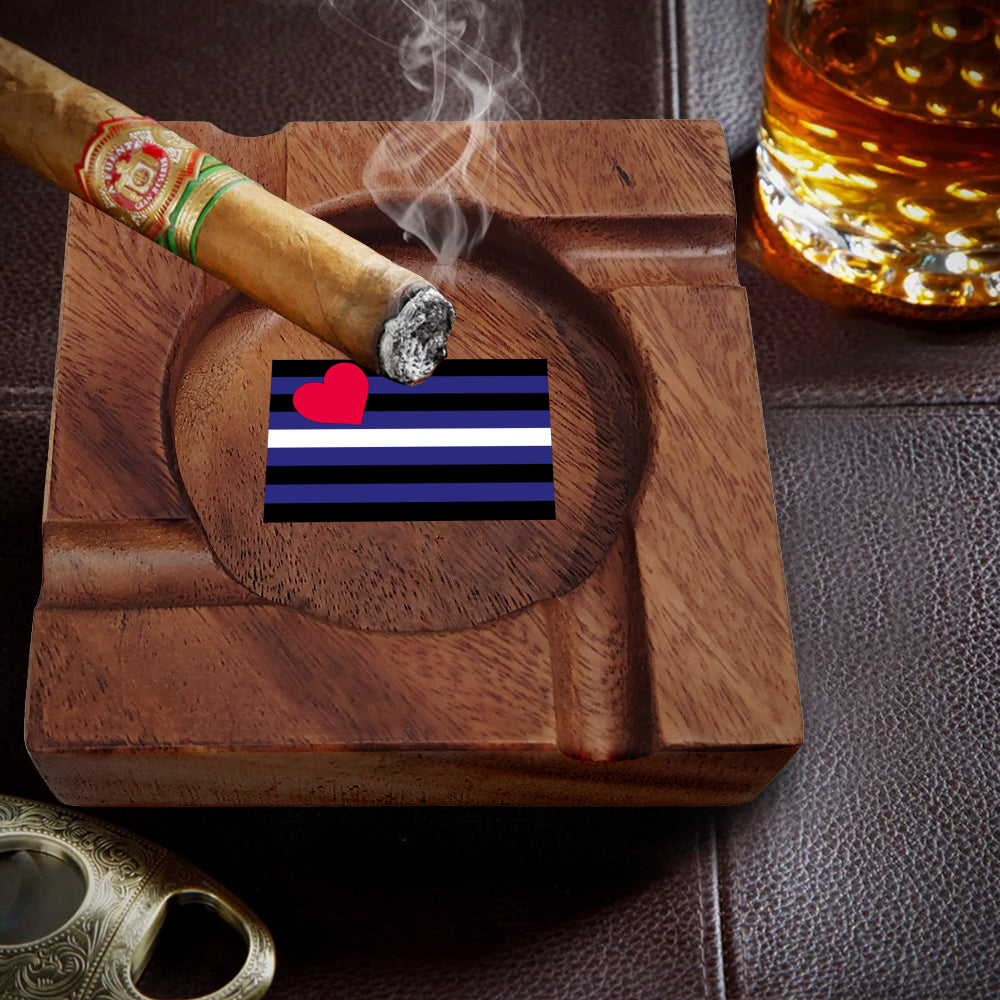 Wooden Cigar Ashtray - 1 Side Engrave
