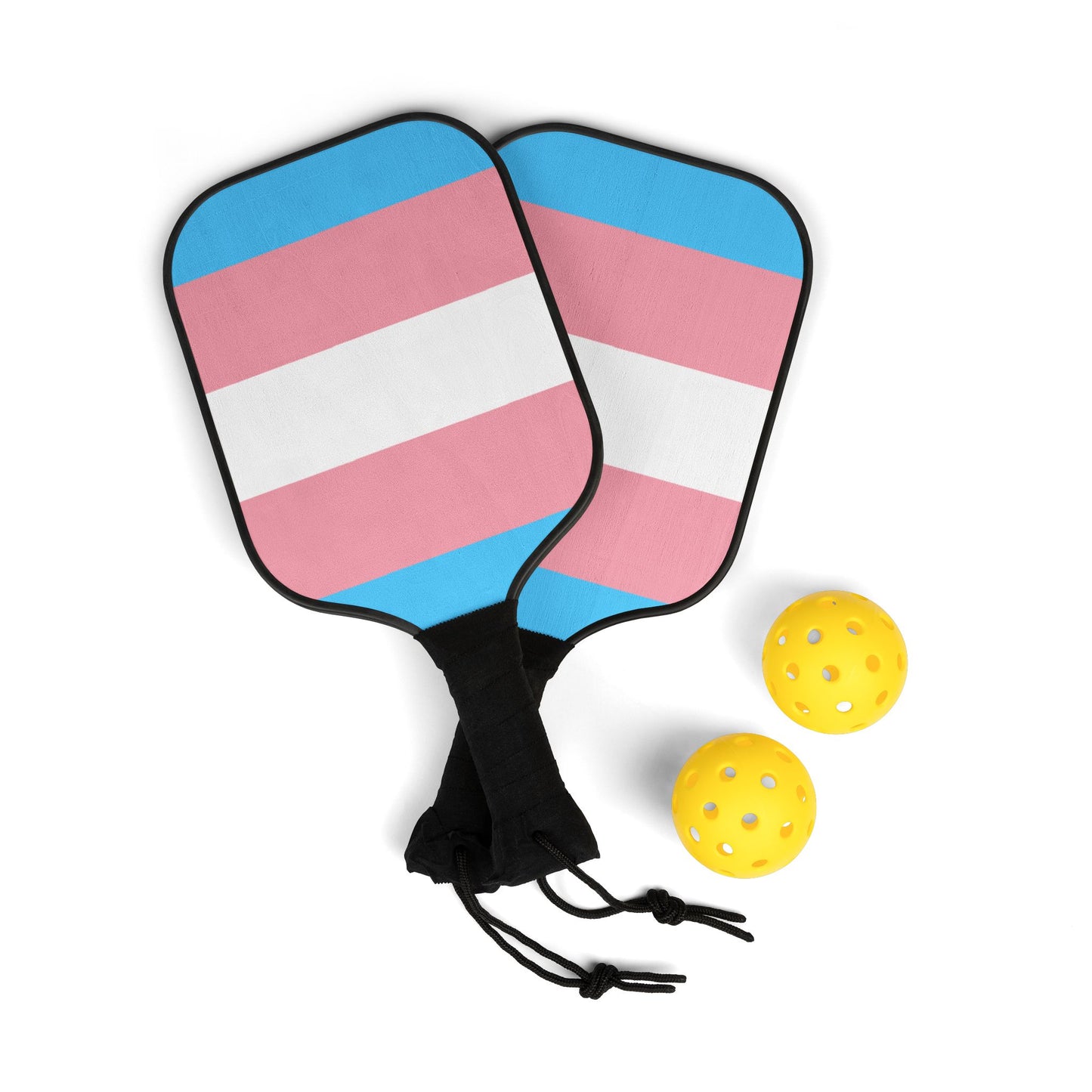 Transgender Pride Flag Pickleball Paddles Set