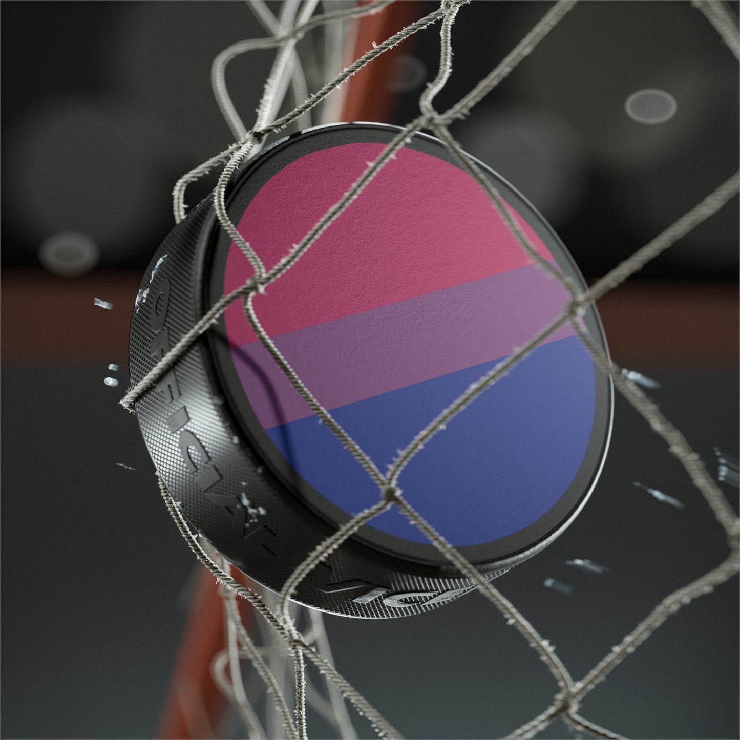 Bisexual Pride Flag Hockey Puck