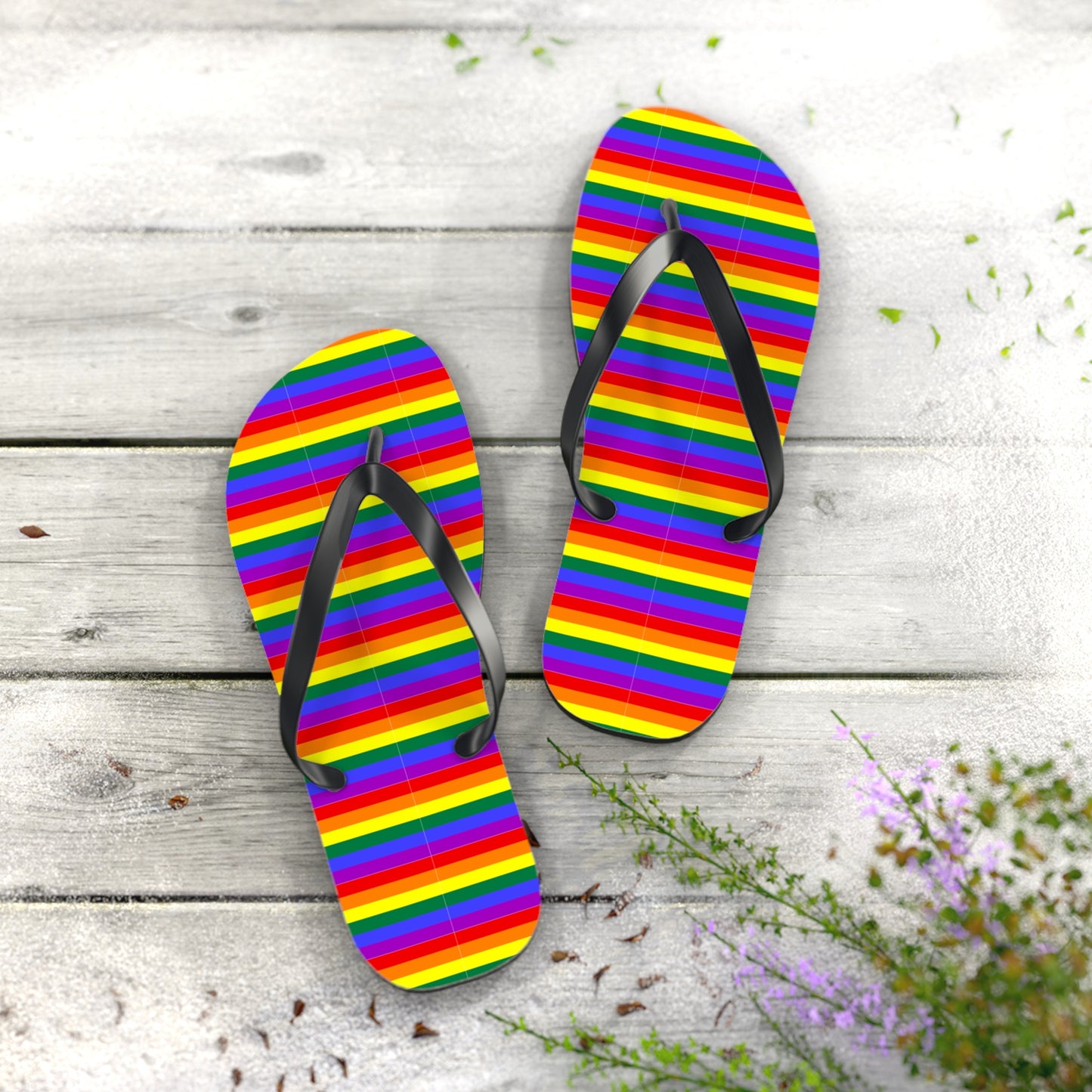 Pride Rainbow Flag Flip Flops for Summer Fun