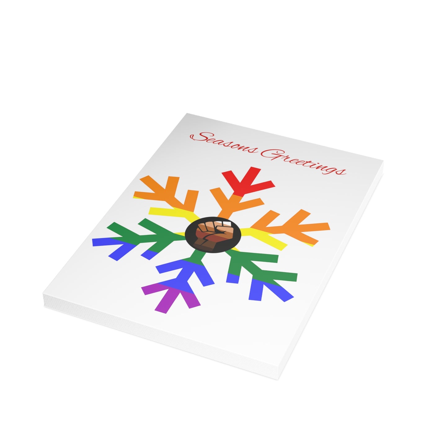 QPOC Pride Flag Snowflake Greeting Cards