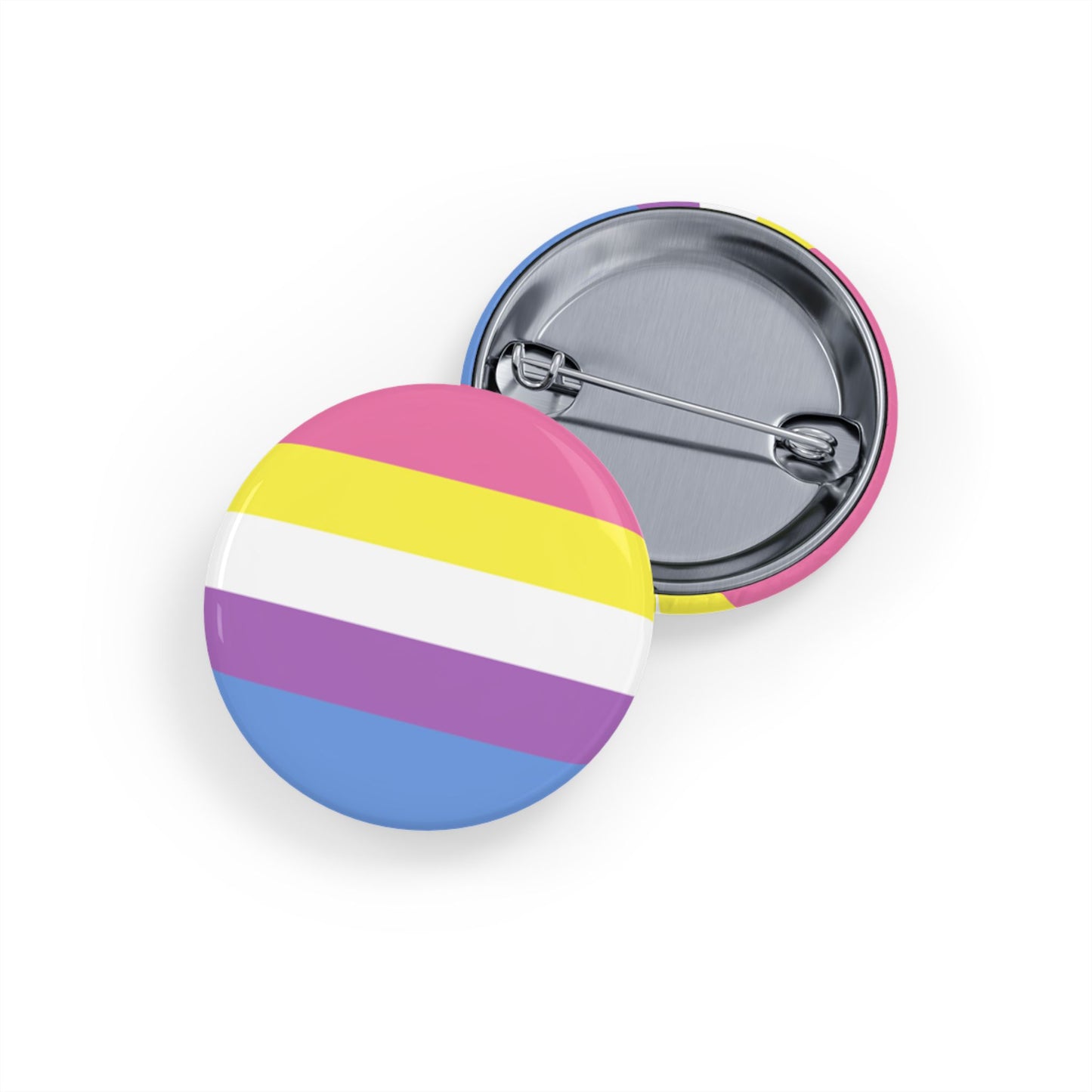 Bigender Pride Flag Round Pins - Multiple Sizes