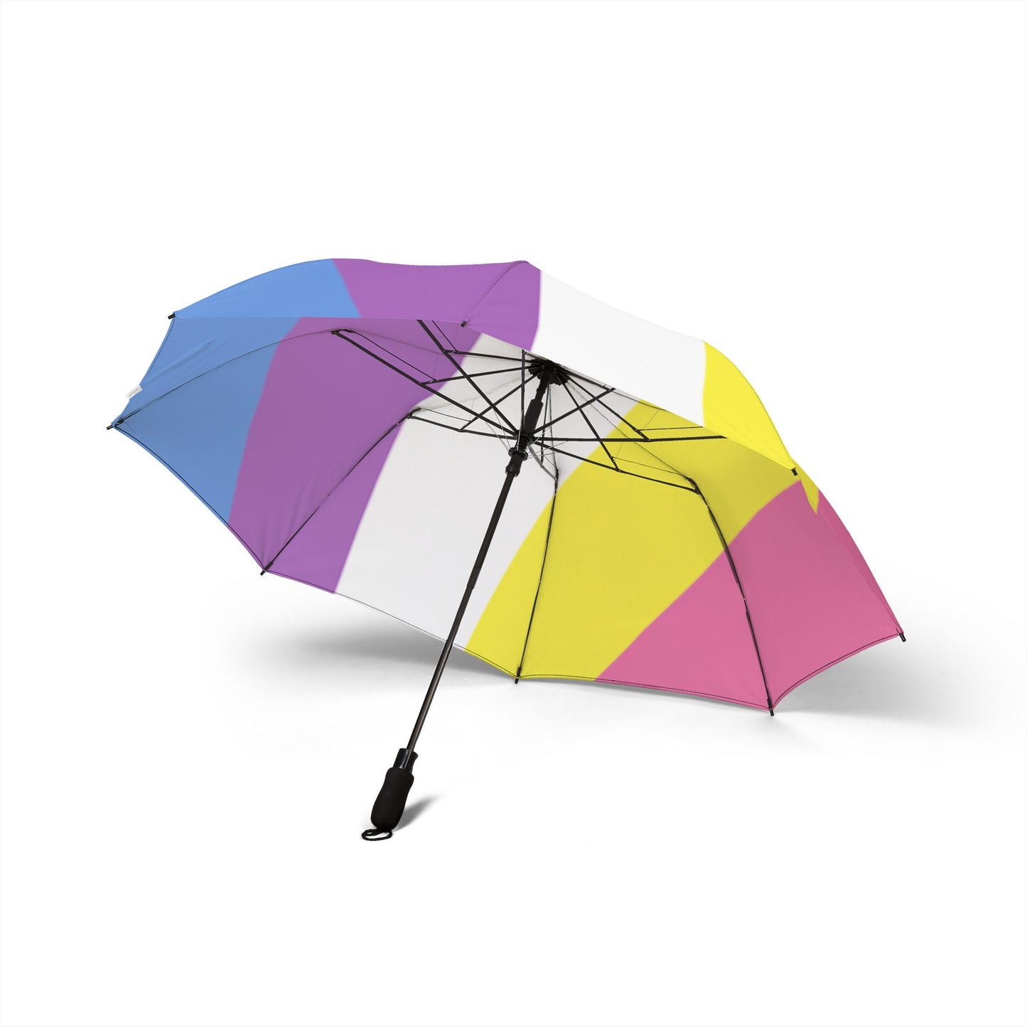Bigender Pride Flag Semi-Automatic Foldable Umbrella