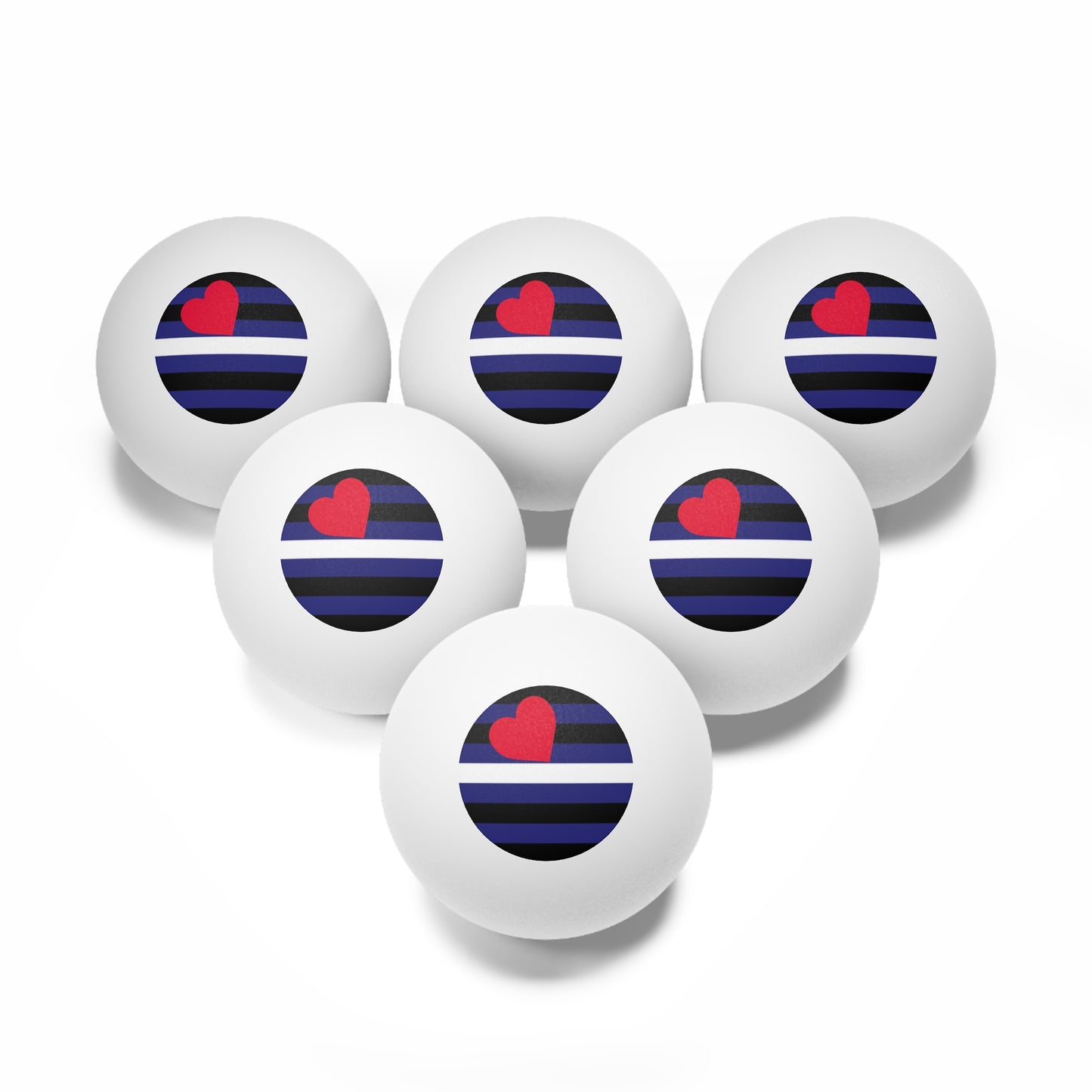 Leather Pride Flag Ping Pong Balls - 6 pcs