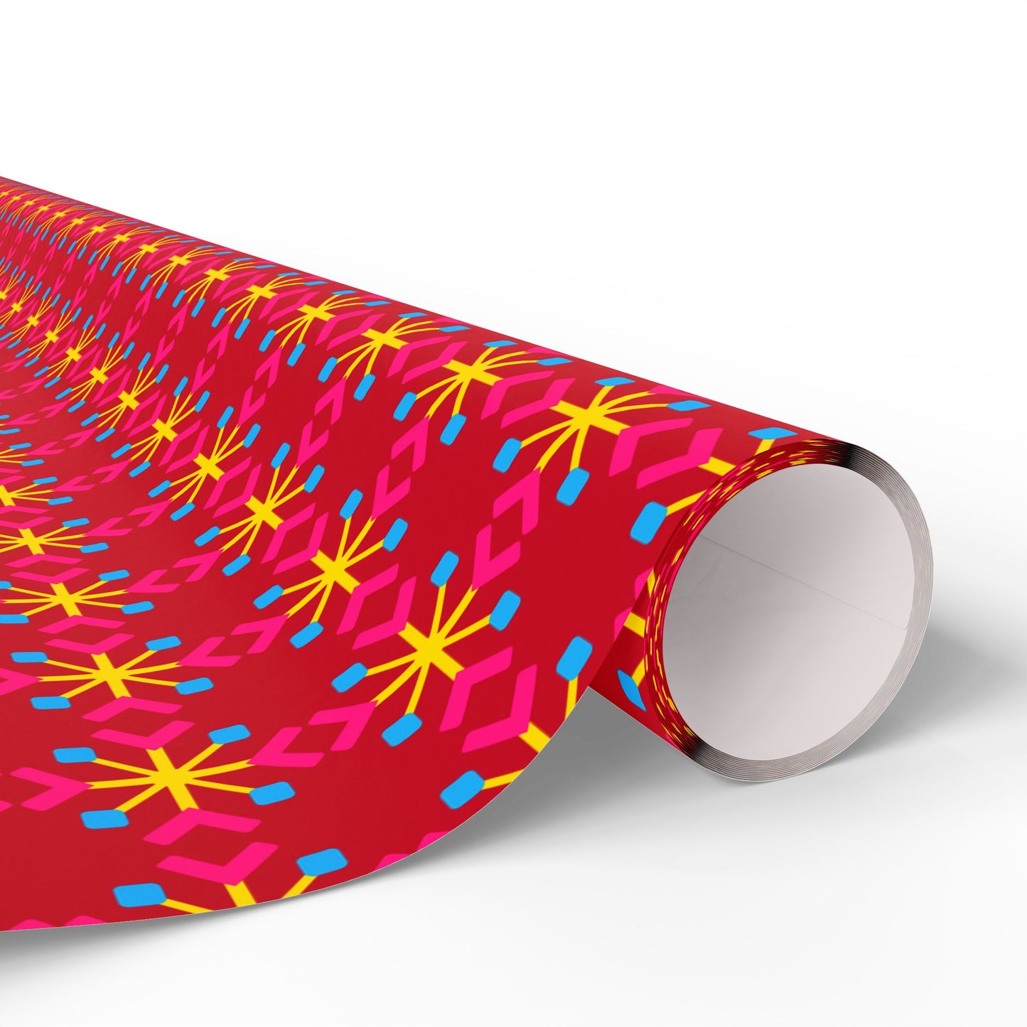Pansexual Pride Flag Snowflake Wrapping Paper - Multiple Sizes/Finishes