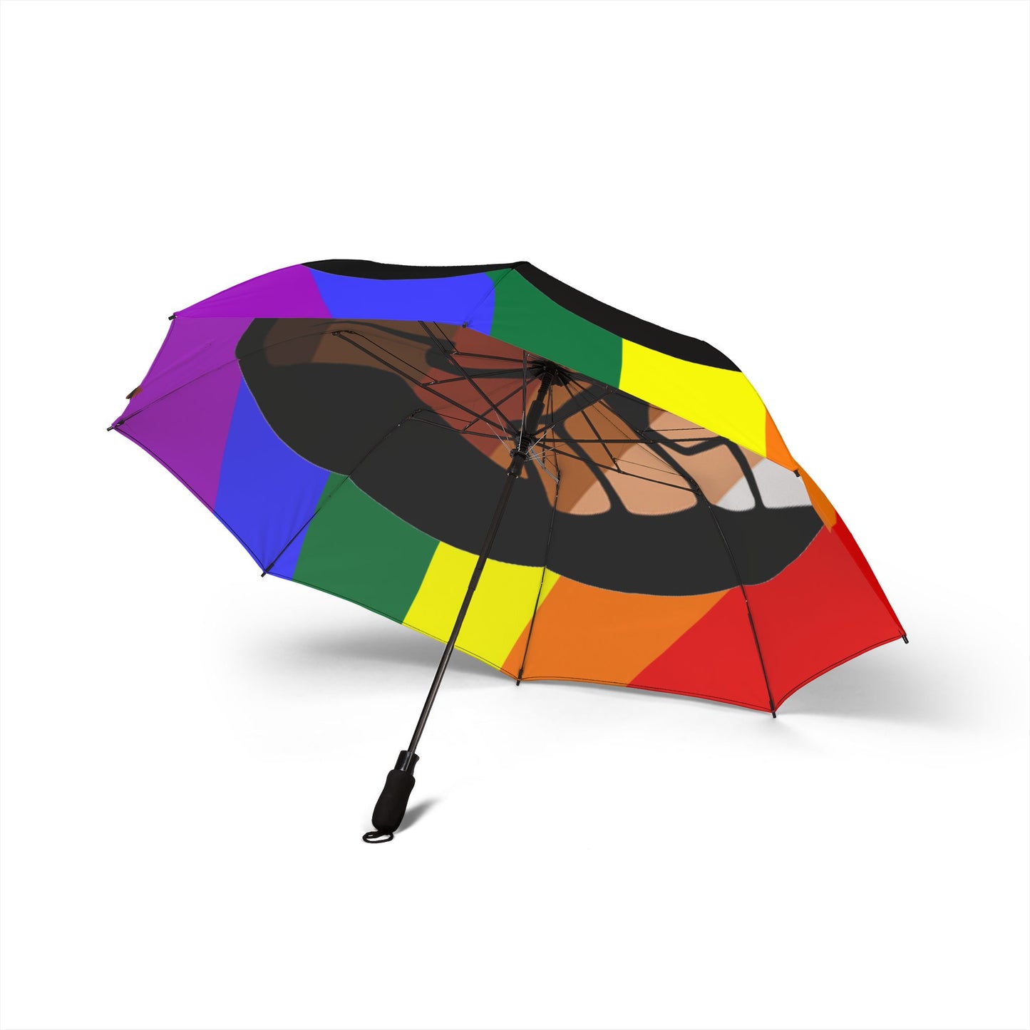QPOC Pride Flag Semi-Automatic Foldable Umbrella