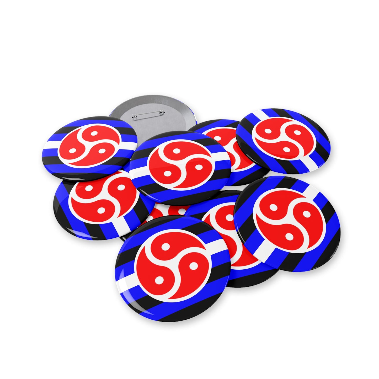 BDSM Fetish Pride Flag Round Pins - Multiple Sizes
