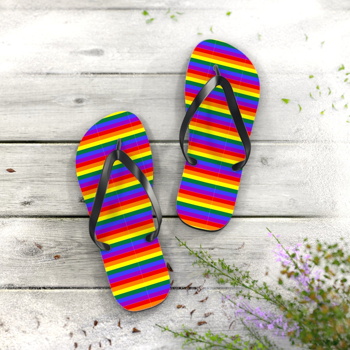 Pride Rainbow Flag Flip Flops for Summer Fun