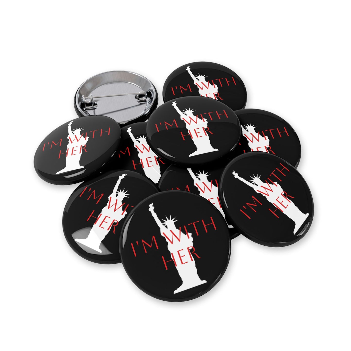 I'm With Her Round Pins