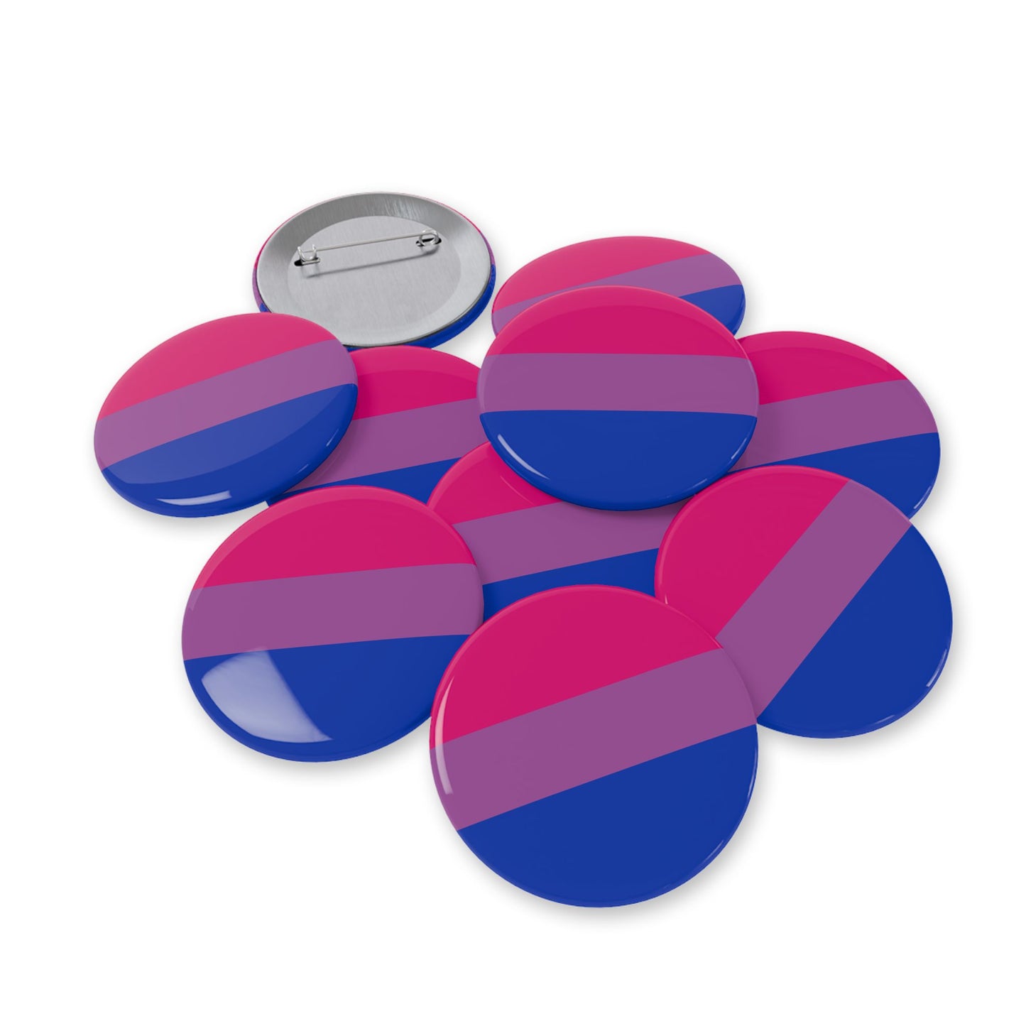 Bisexual Pride Flag Round Pins - Multiple Sizes