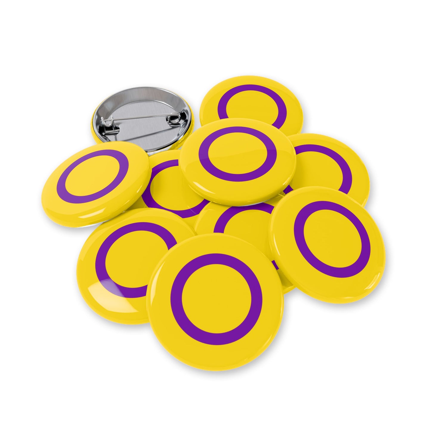Intersex Pride Flag Round Pins - Multiple Sizes