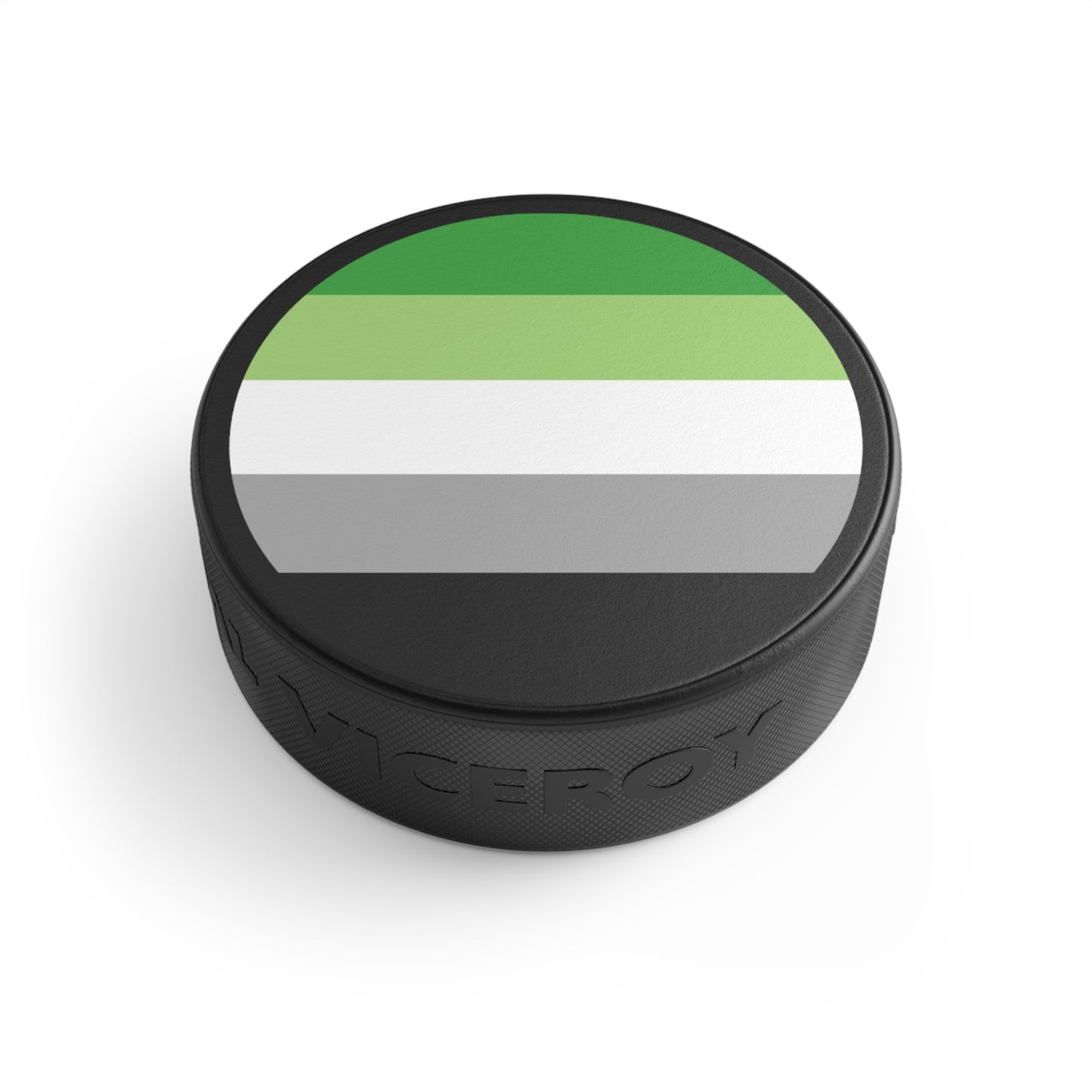 Aromantic Pride Flag Hockey Puck