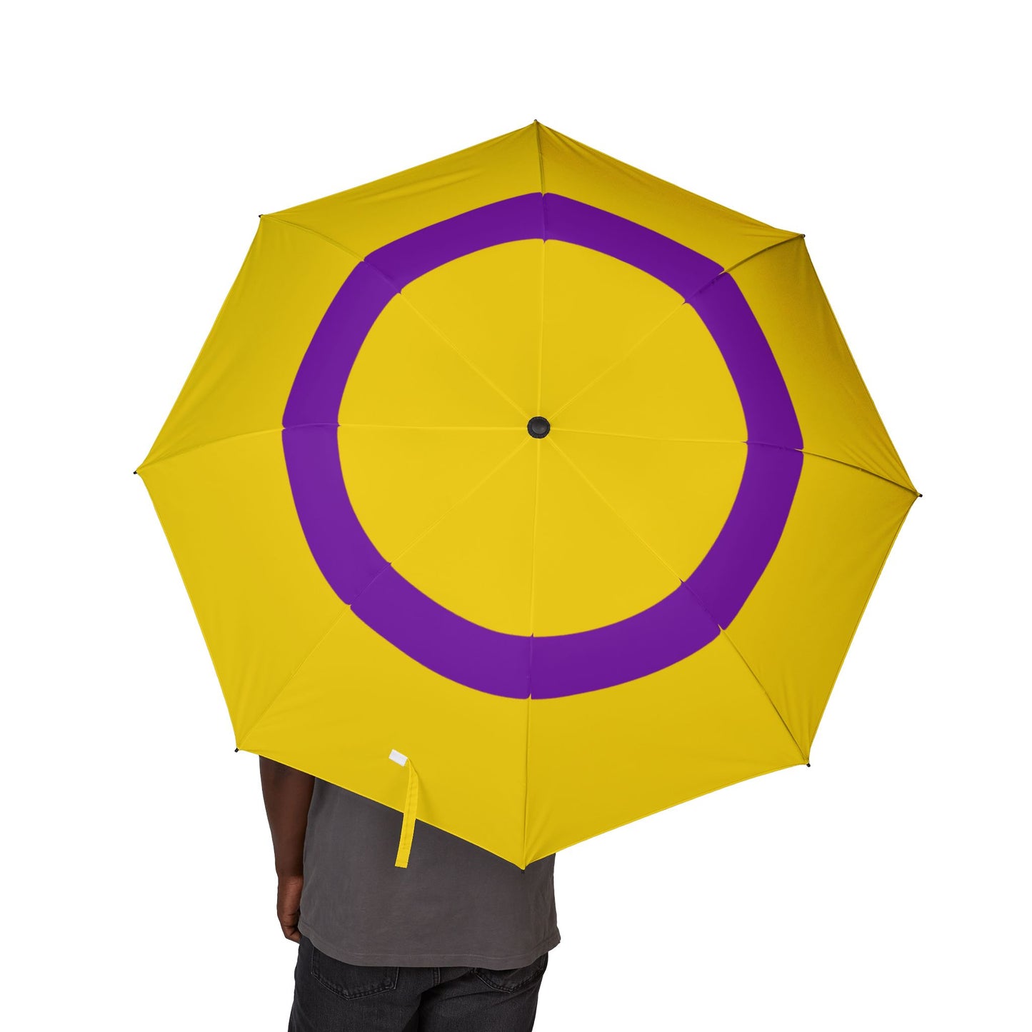 Intersex Pride Flag Semi-Automatic Foldable Umbrella