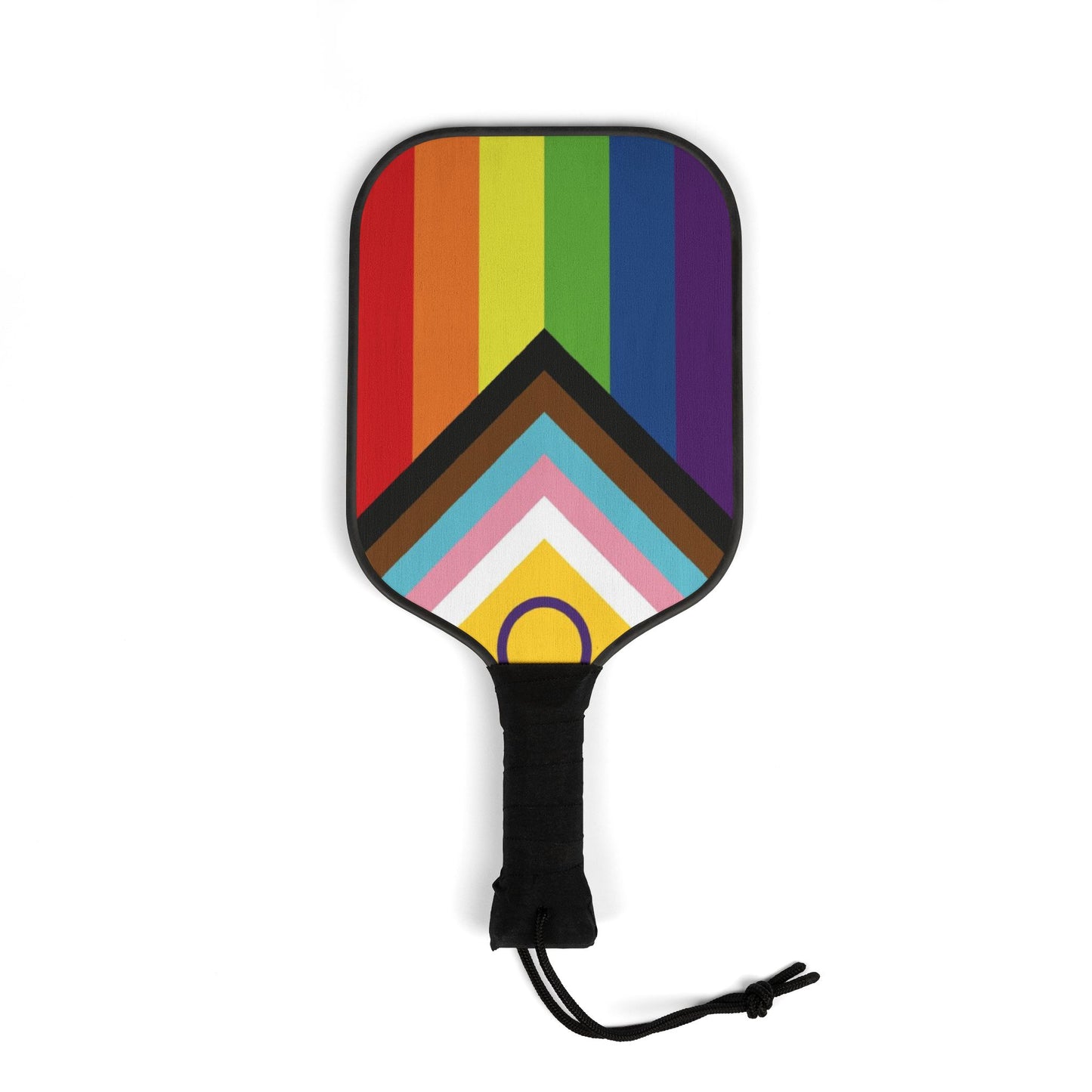 Inclusive Progress Pride Flag Pickleball Paddle Set