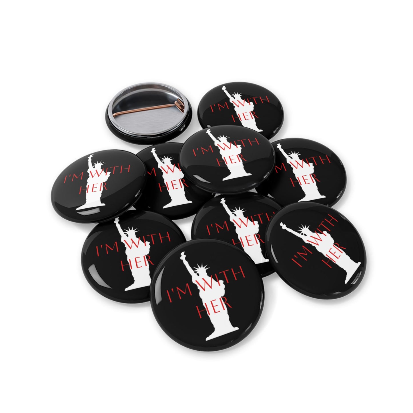 I'm With Her Round Pins