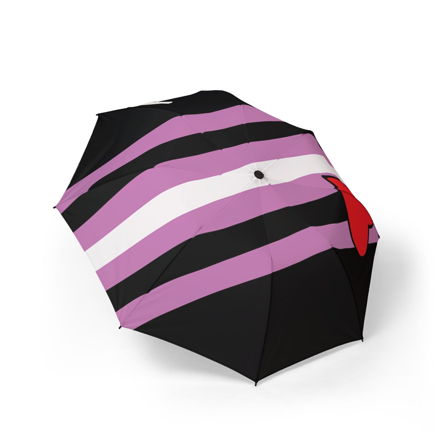 Leather Girl Pride Flag Semi-Automatic Foldable Umbrella