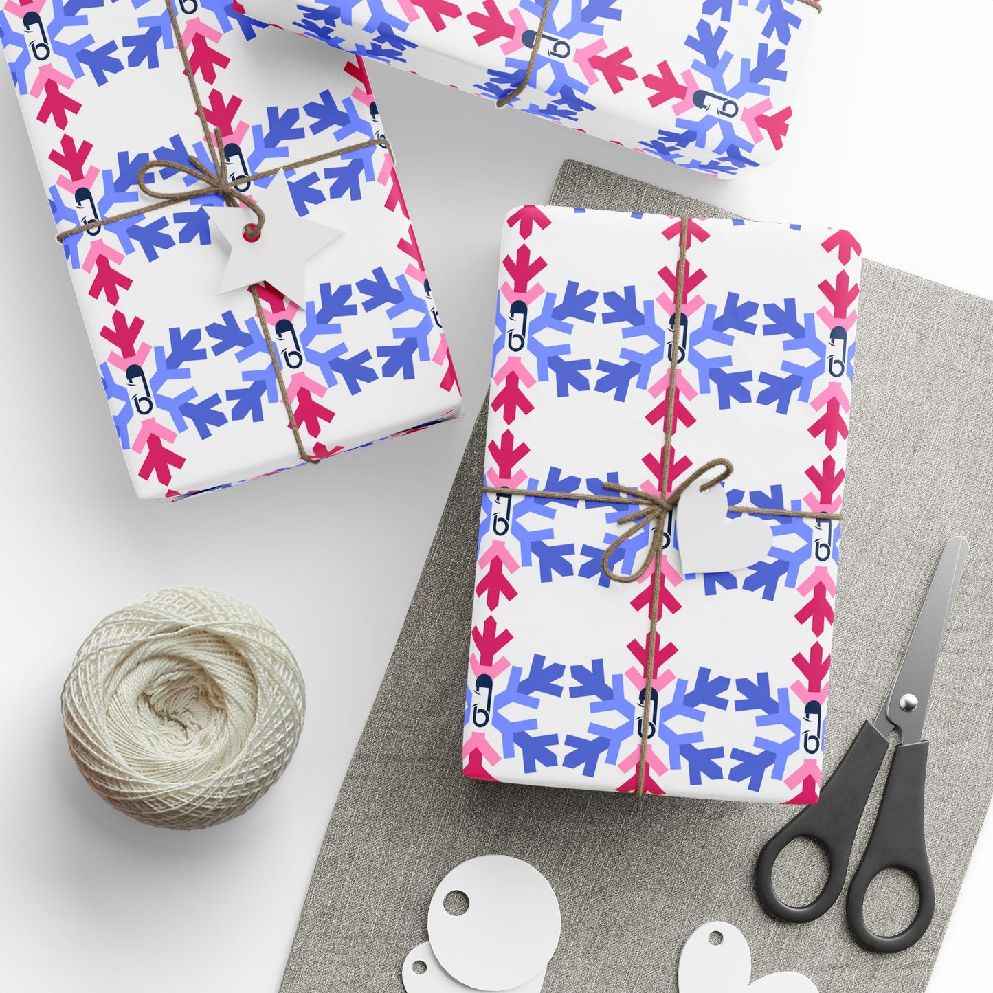 ABDL Pride Flag Snowflake Wrapping Paper - Multiple Sizes/Finishes