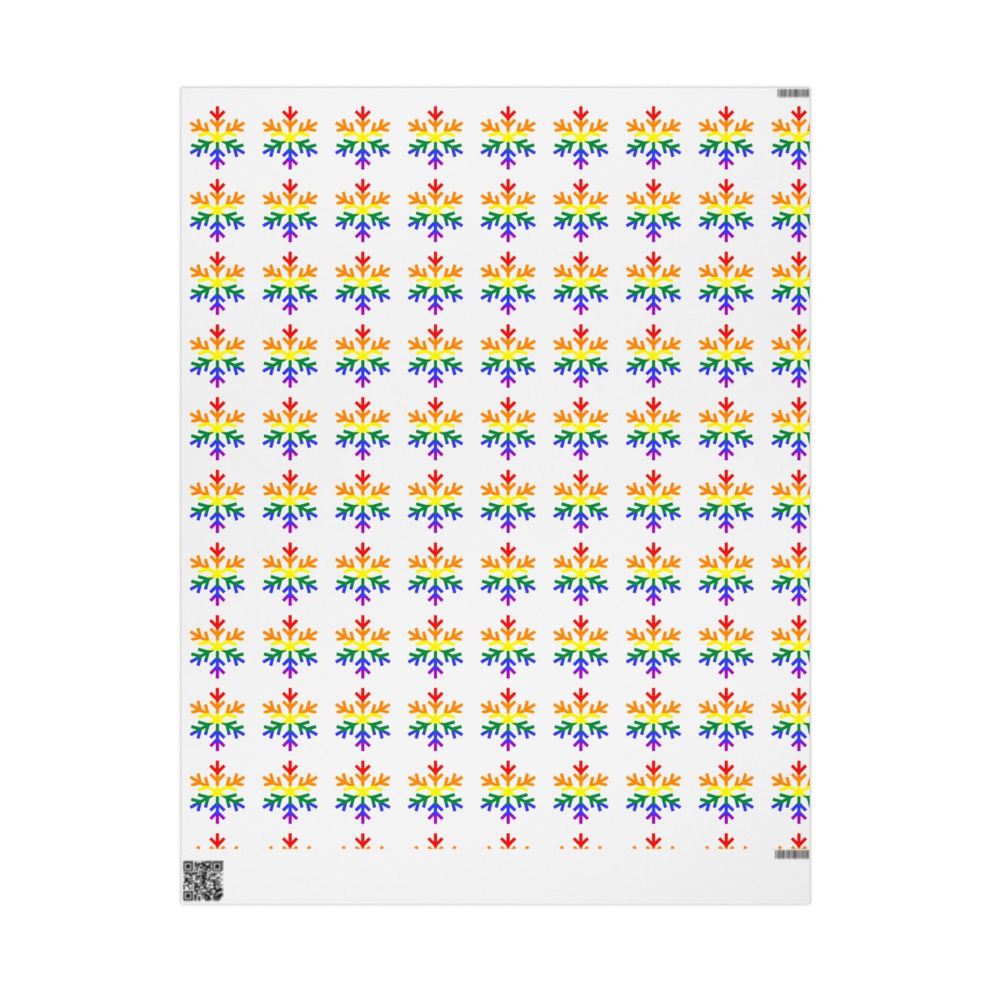 Rainbow Pride Flag Snowflake Wrapping Paper - Multiple Sizes/Finishes