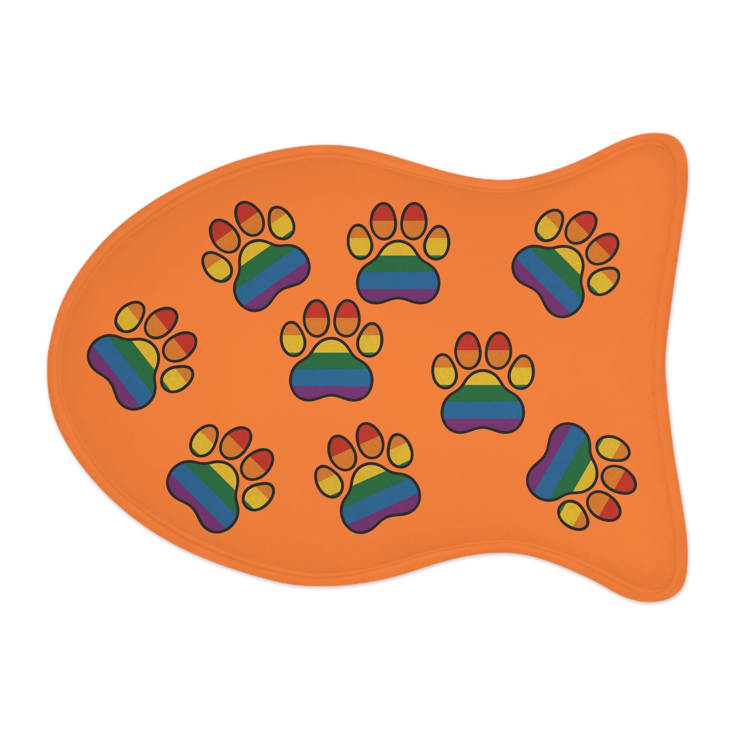 Rainbow Paw Print Pet Feeding Mats, Non-Slip