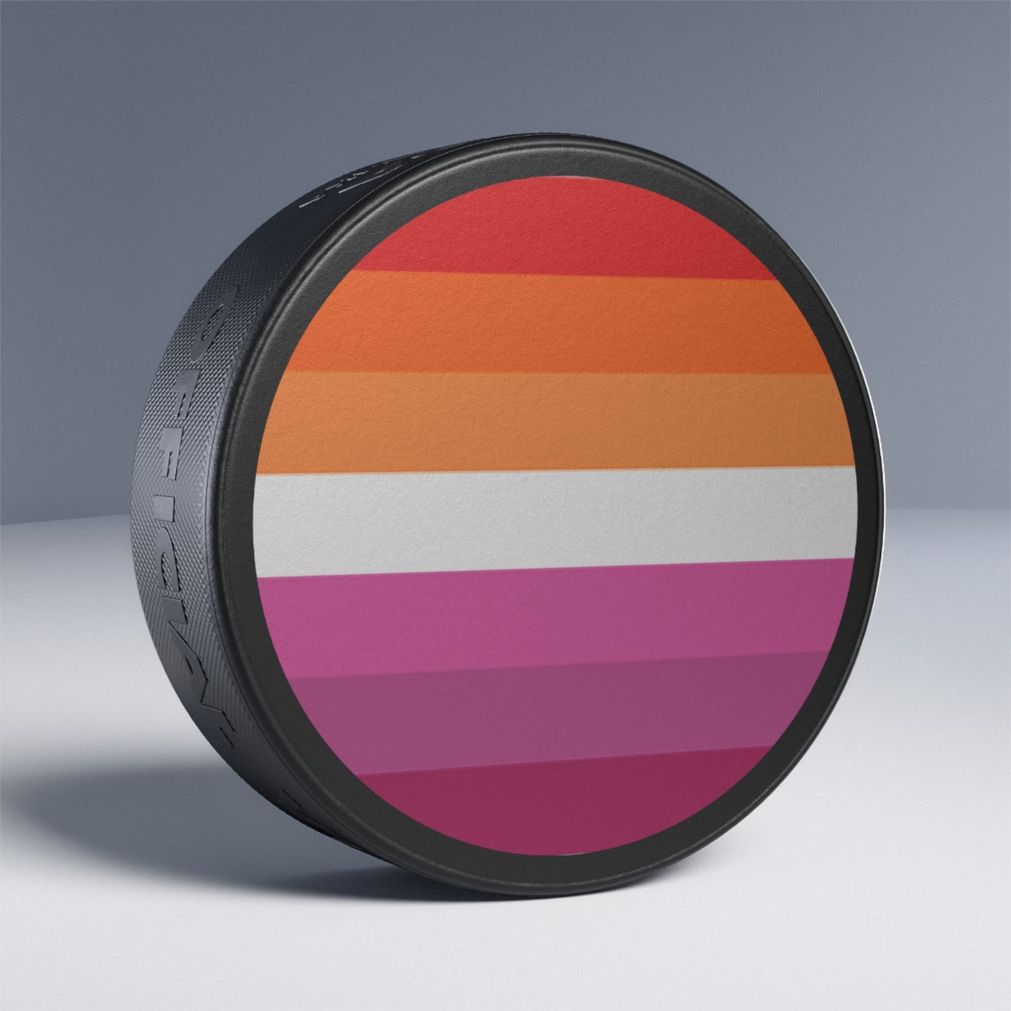 Lesbian Pride Flag Hockey Puck