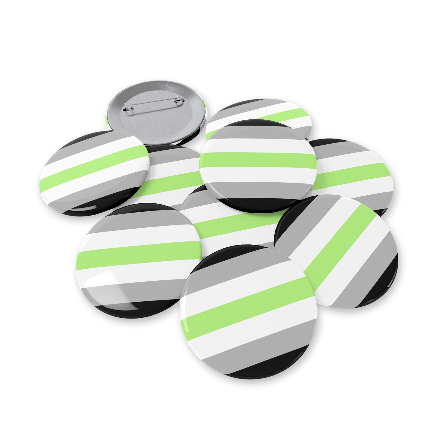 Agender Pride Flag Round Pin