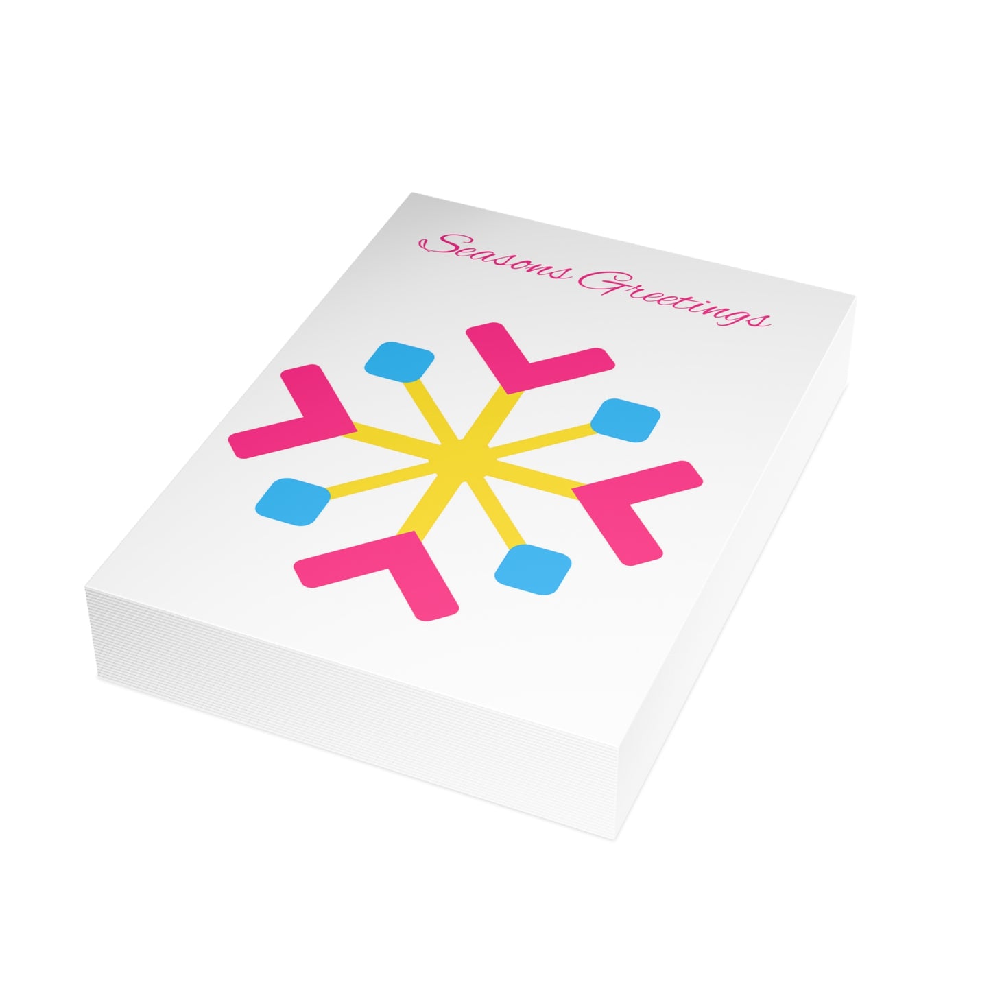 Pansexual Pride Flag Snowflake Greeting Cards