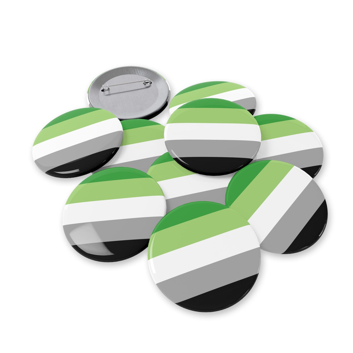Aromantic Pride Flag Round Pins - Multiple Sizes