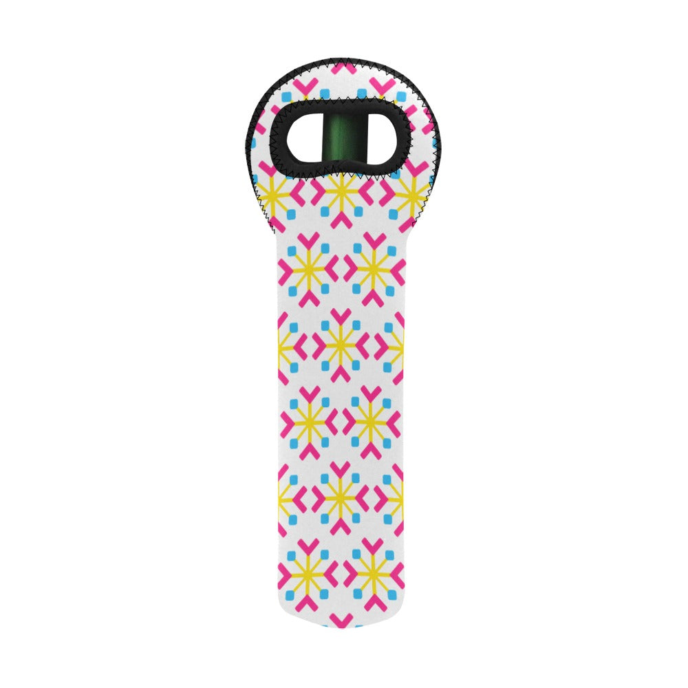 Pansexual Pride Flag Snowflake Neoprene Wine Bag Neoprene Wine Bag