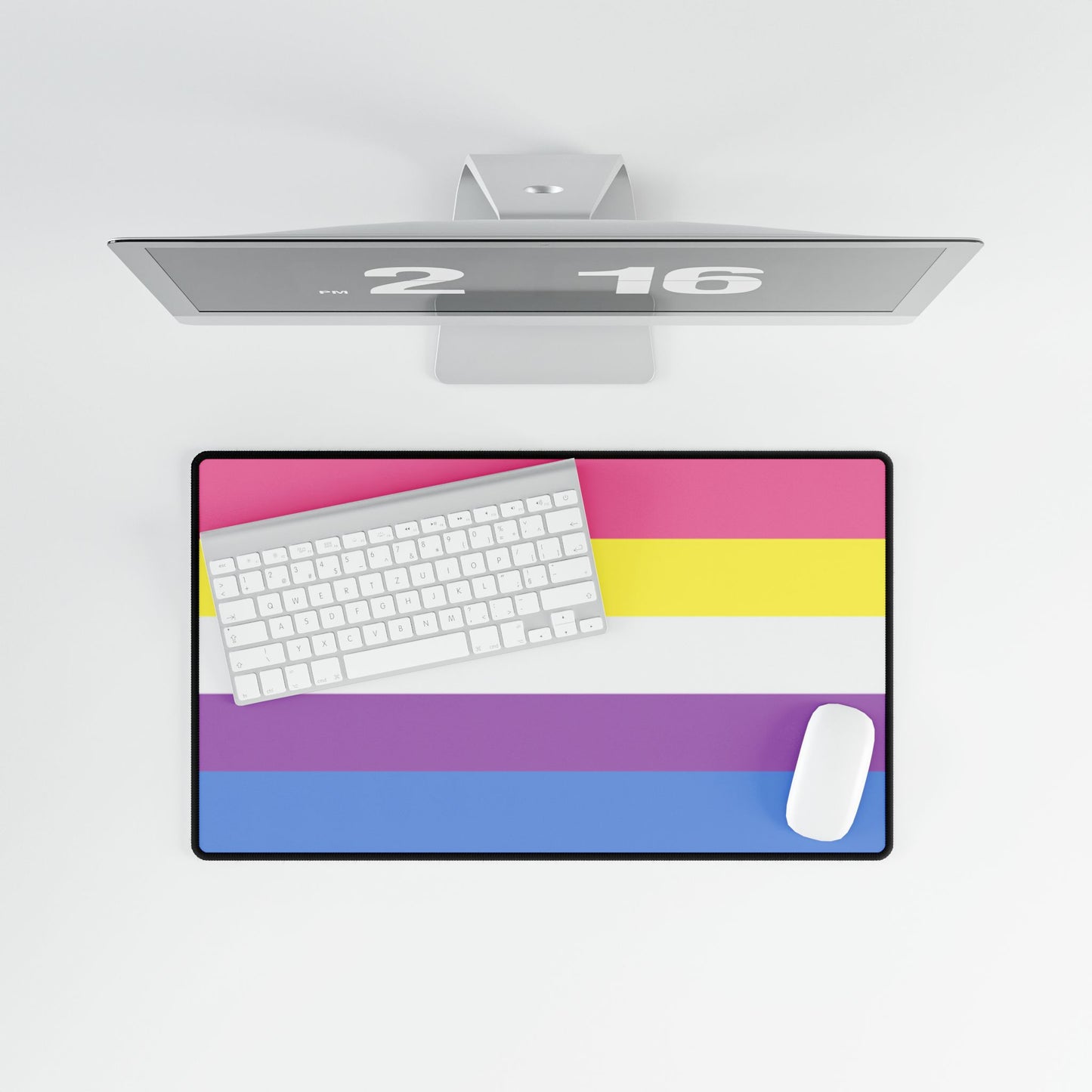Bigender Pride Flag Desk Mat - Multiple Sizes