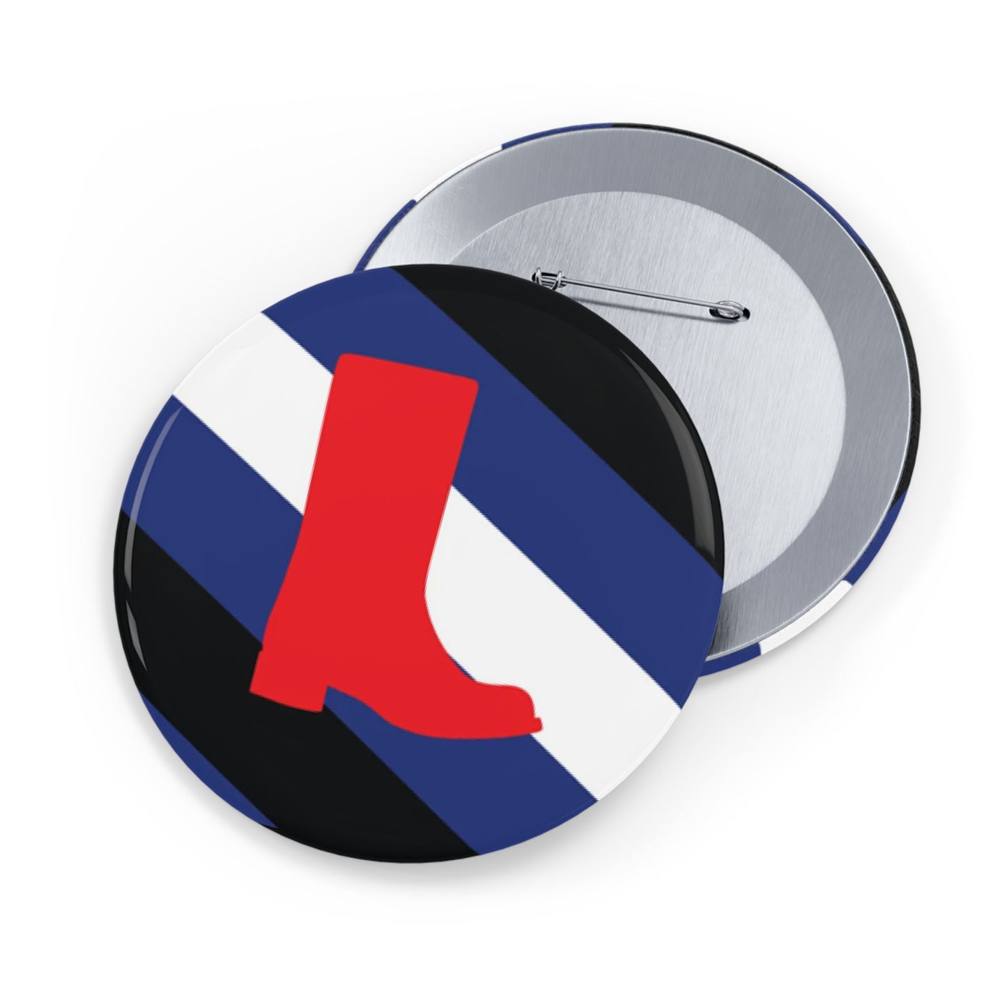 Boot Fetish Pride Flag Round Pins - Multiple Sizes
