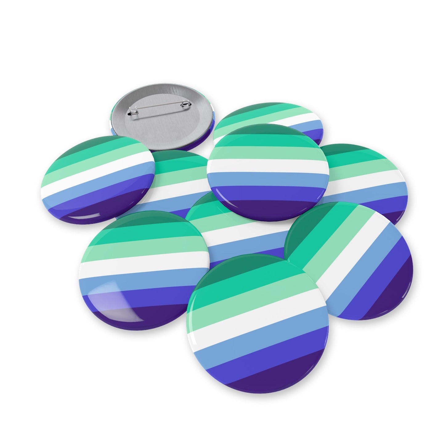 MLM Pride Flag Round Pins - Multiple Sizes