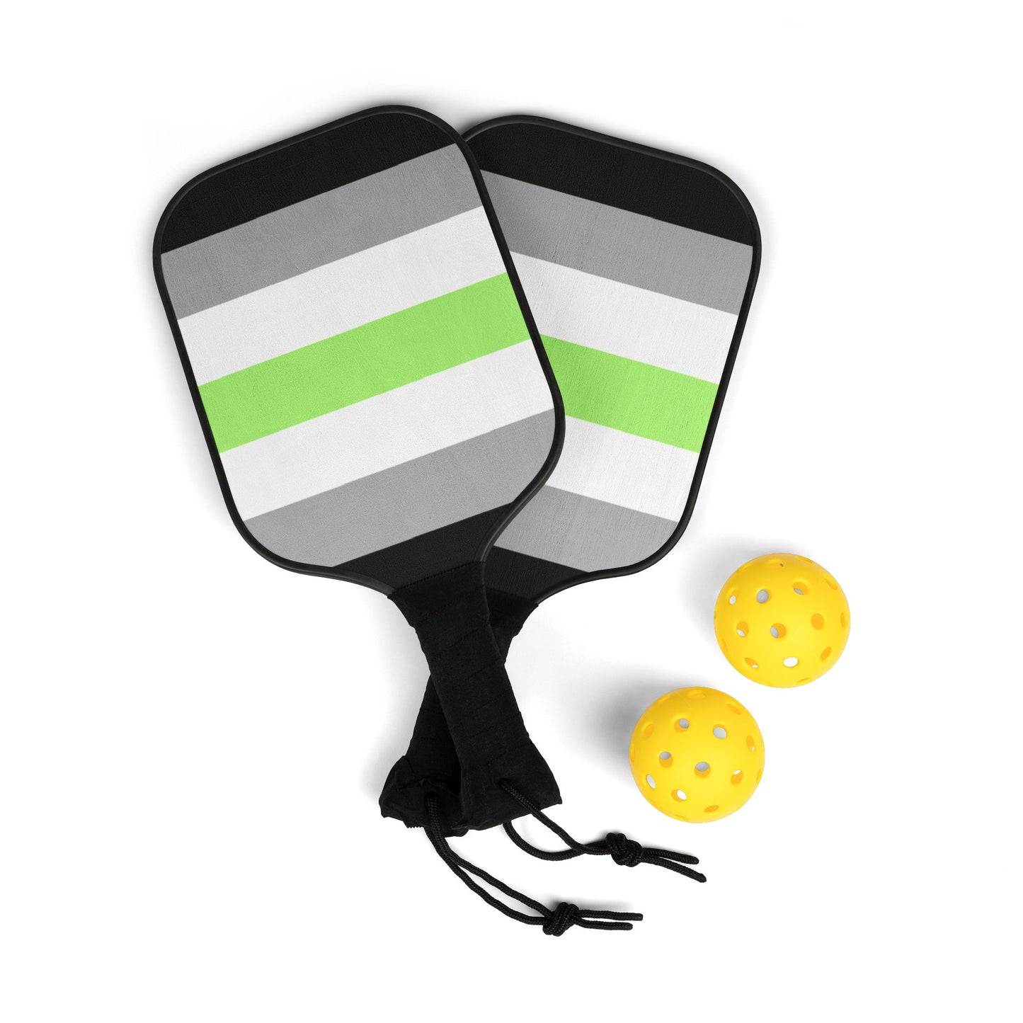 Agender Pride Flag Pickleball Paddle Set