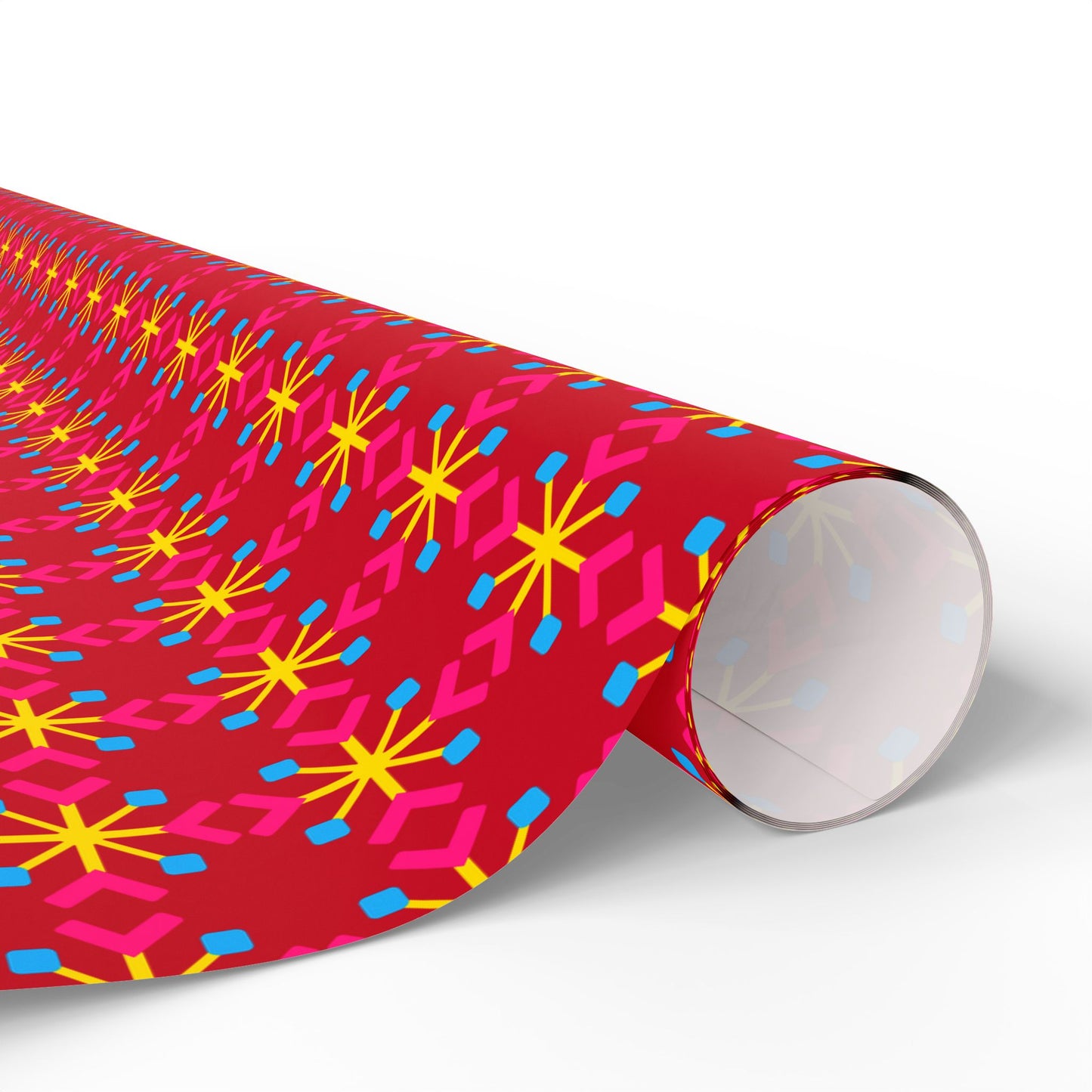 Pansexual Pride Flag Snowflake Wrapping Paper - Multiple Sizes/Finishes