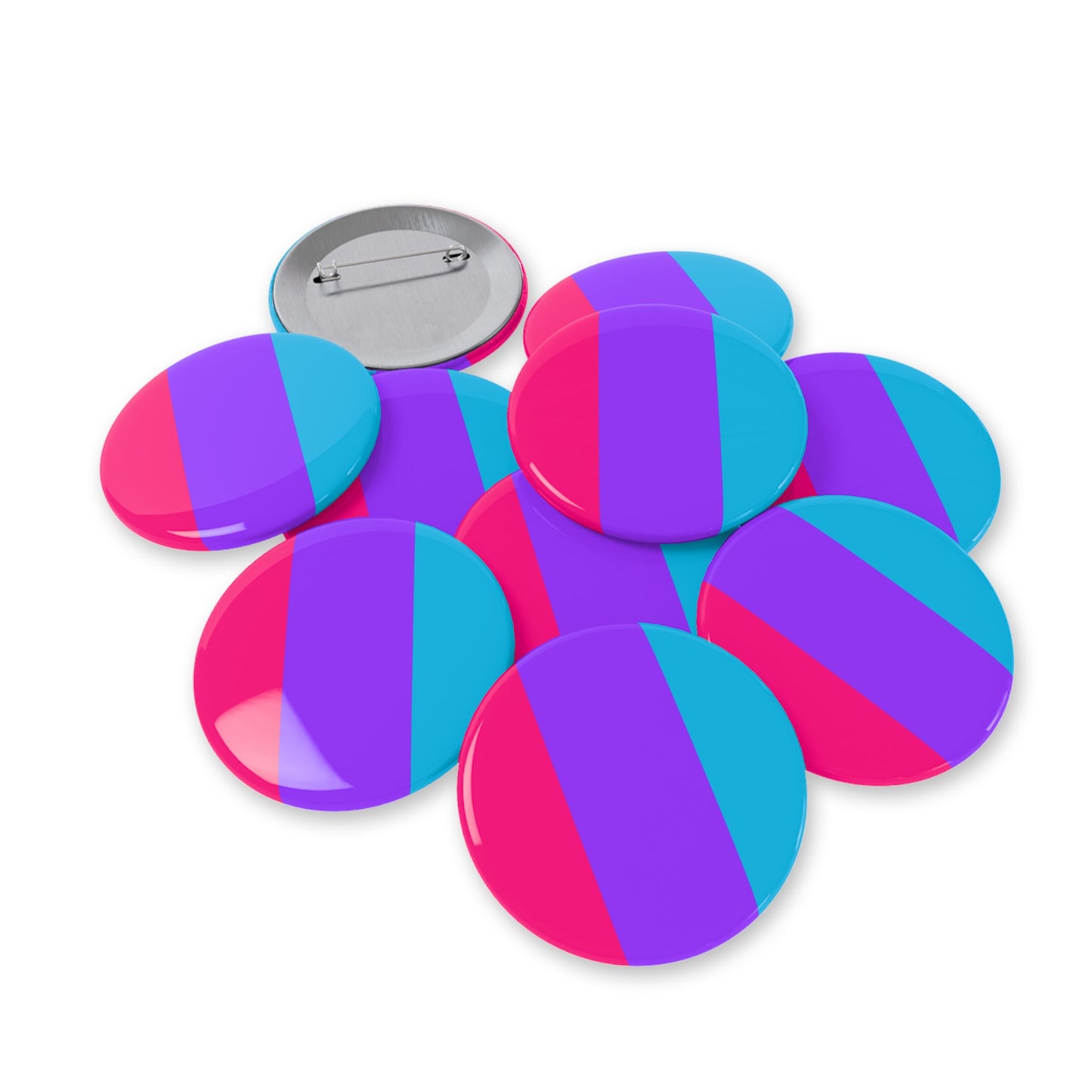 Androgyne Pride Flag Round Pins - Multiple Sizes
