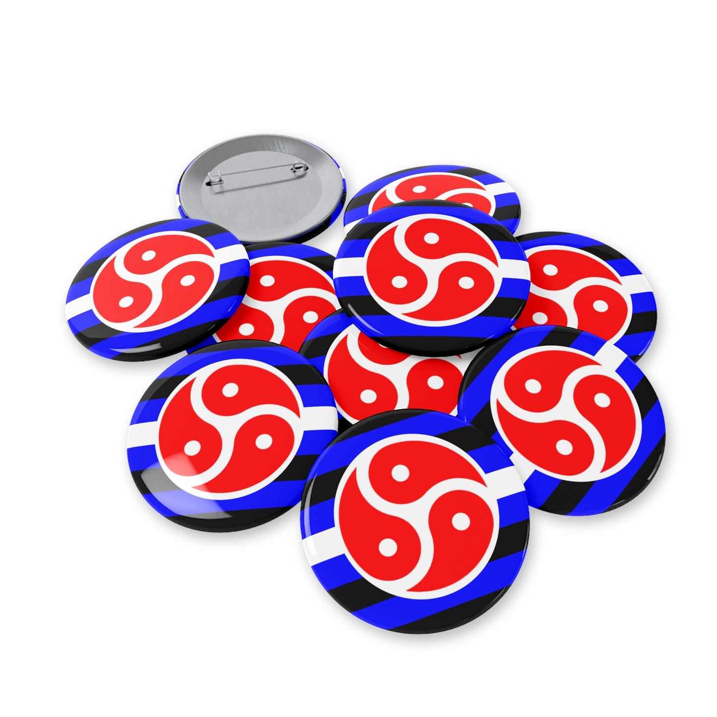 BDSM Fetish Pride Flag Round Pins - Multiple Sizes