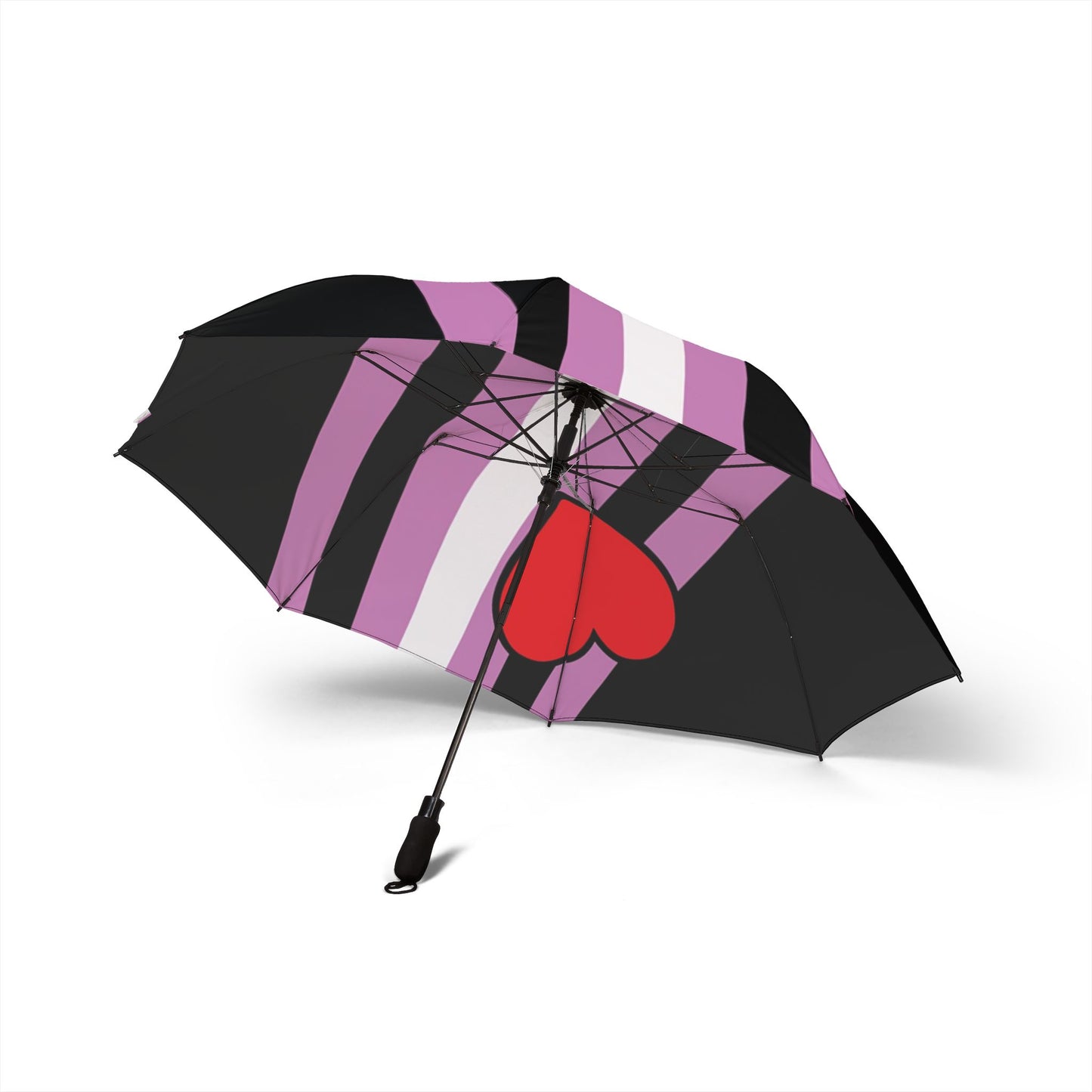 Leather Girl Pride Flag Semi-Automatic Foldable Umbrella